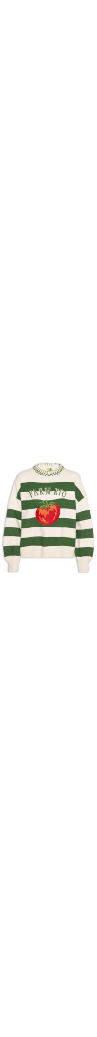 Casaco Feminino Tricot Listra Tomate - Off White