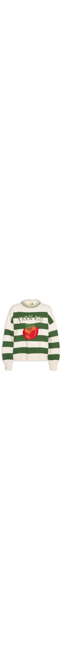 Casaco Feminino Tricot Listra Tomate - Off White