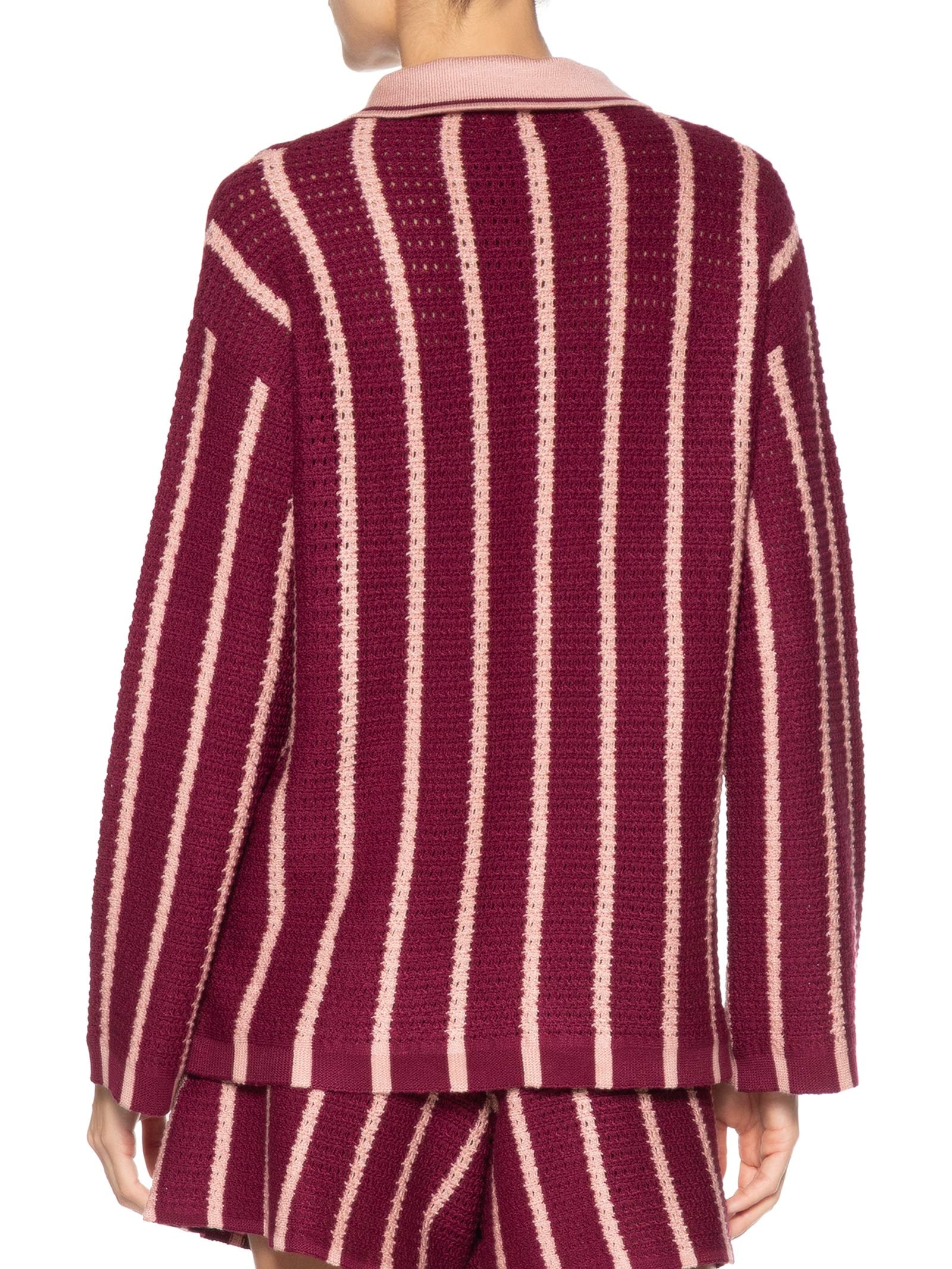 Casaco Feminino Tricot Listrado Rosa Dress To