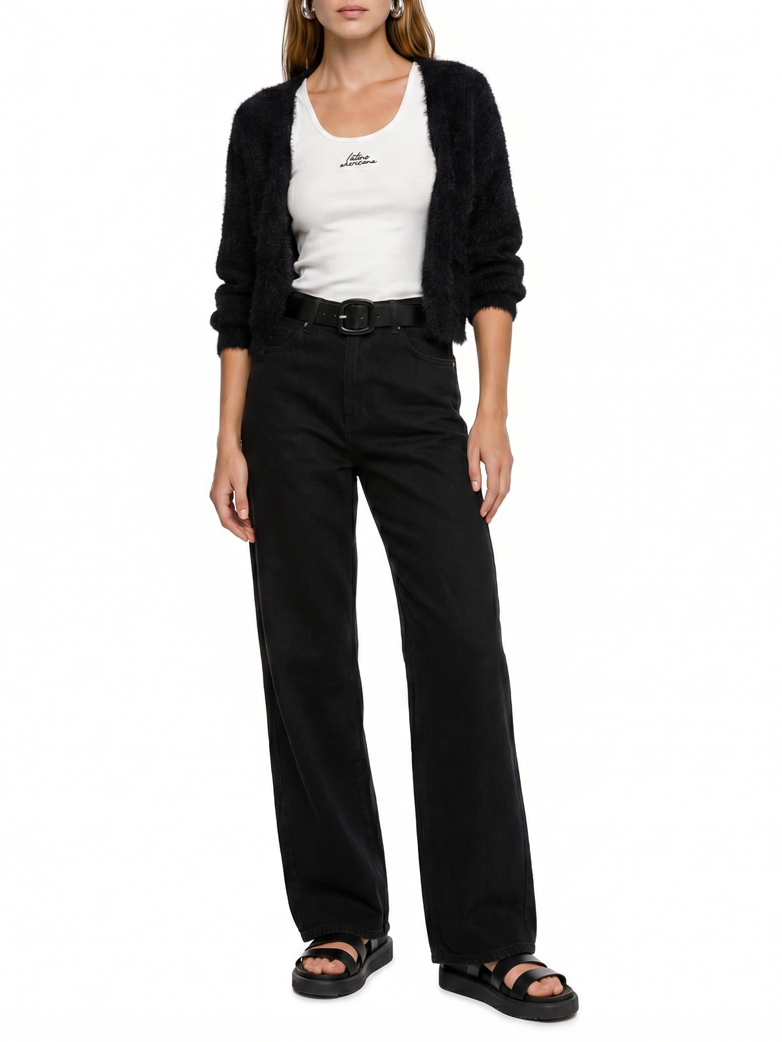 Casaco Feminino Tricot Pelinho Preto Cacay