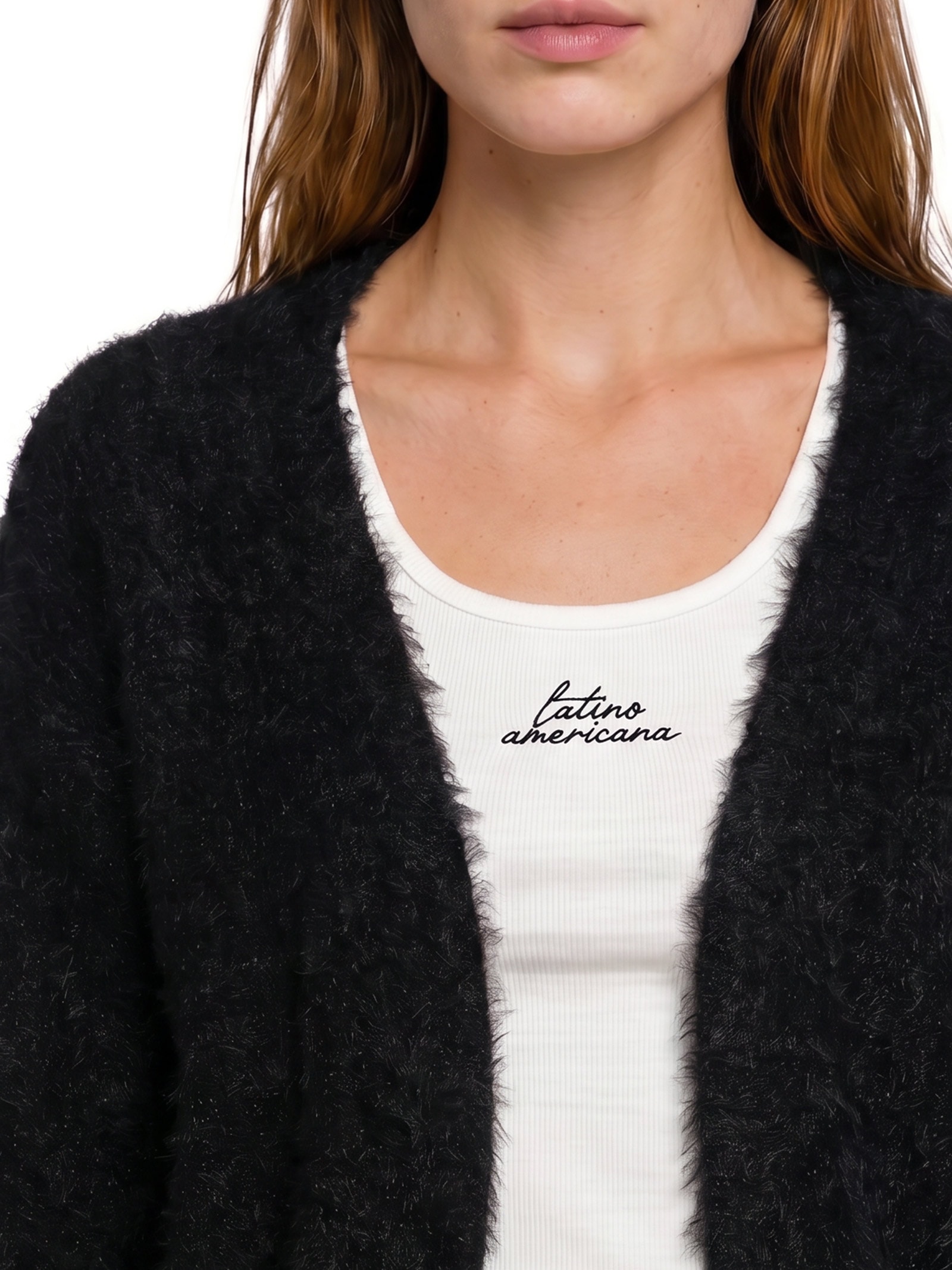 Casaco Feminino Tricot Pelinho Preto Cacay