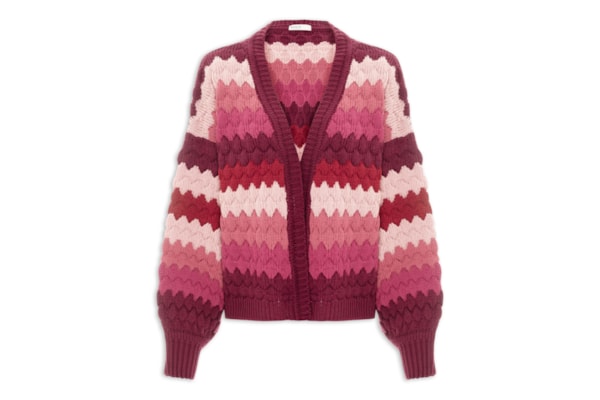 Casaco Feminino Tricot Texturizado Colorido – Rosa