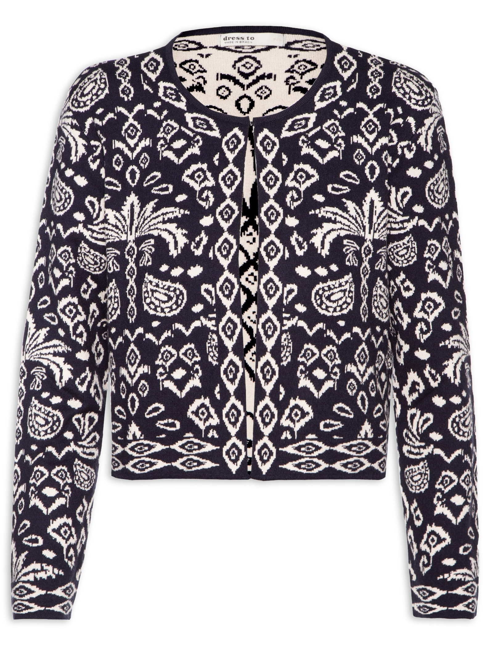 Casaco Feminino Tricot Tropikat Preto Dress To