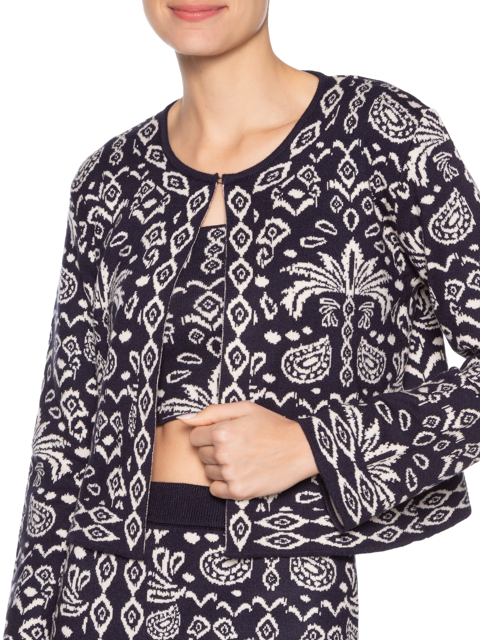 Casaco Feminino Tricot Tropikat Preto Dress To