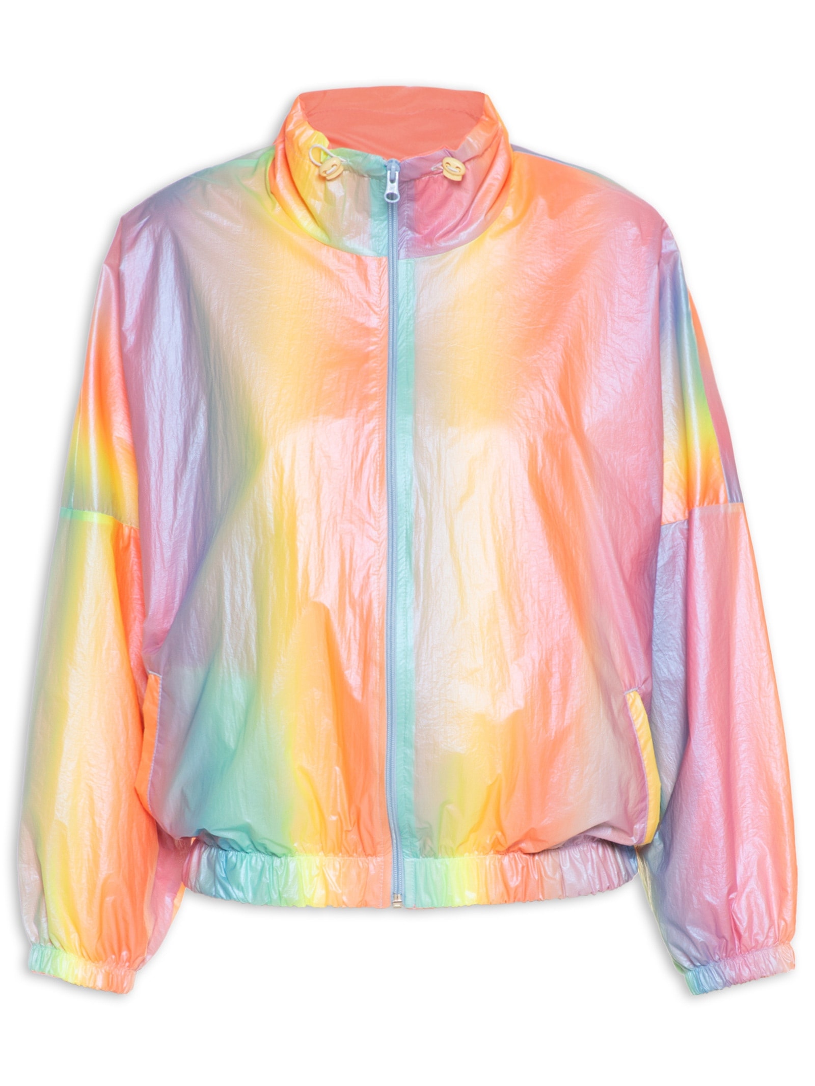 Casaco Feminino Windbreack Nylon Multicolor Laranja Cantão