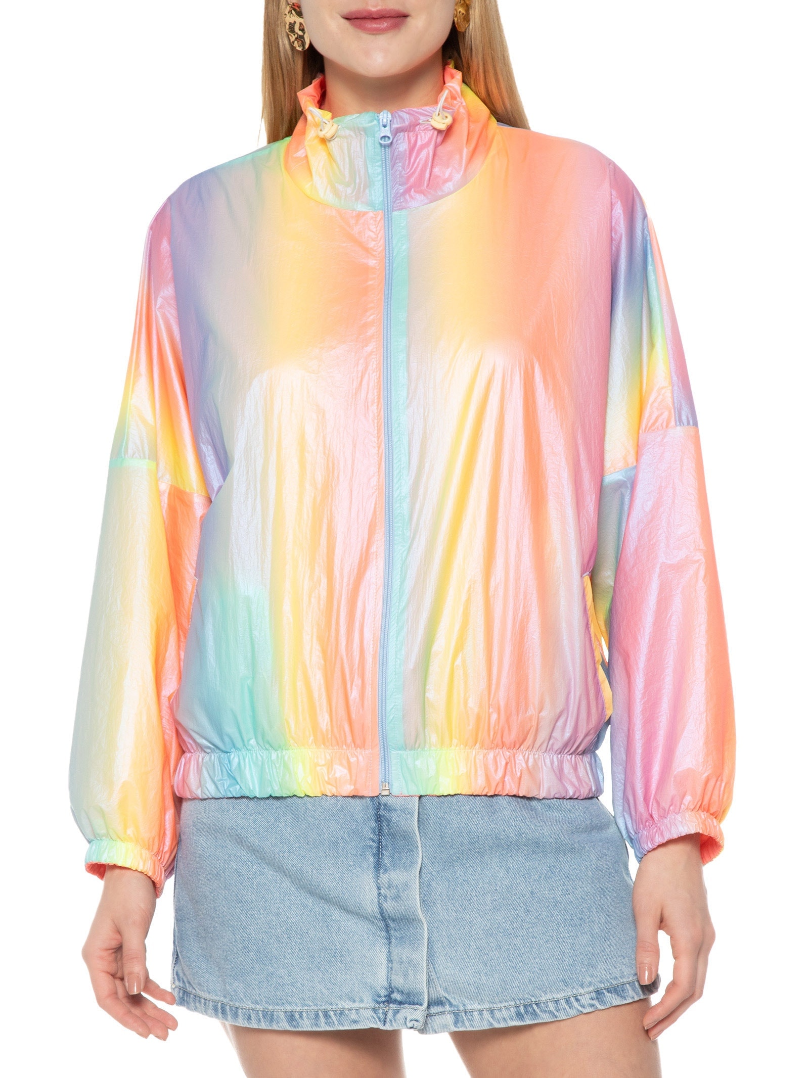 Casaco Feminino Windbreack Nylon Multicolor Laranja Cantão