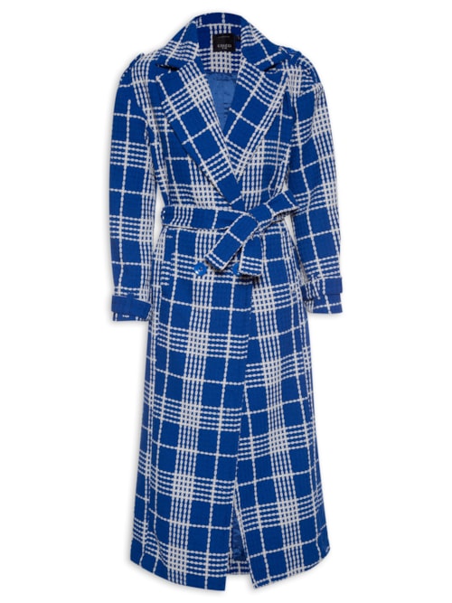 Casaco Feminino Xadrez - Azul