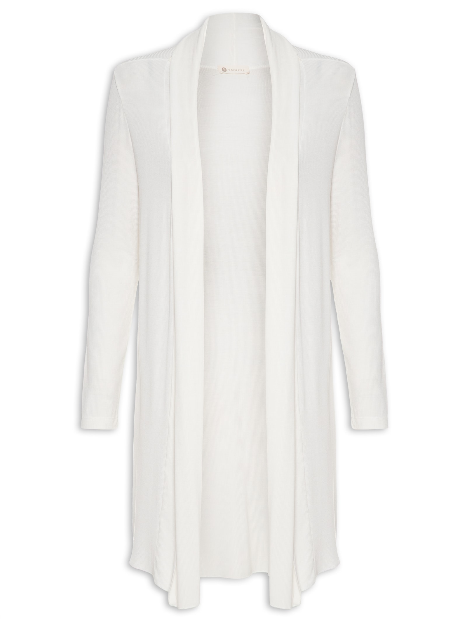 Casaco Manga 7/8 Off White Canelado Bambu Comfort Yogini