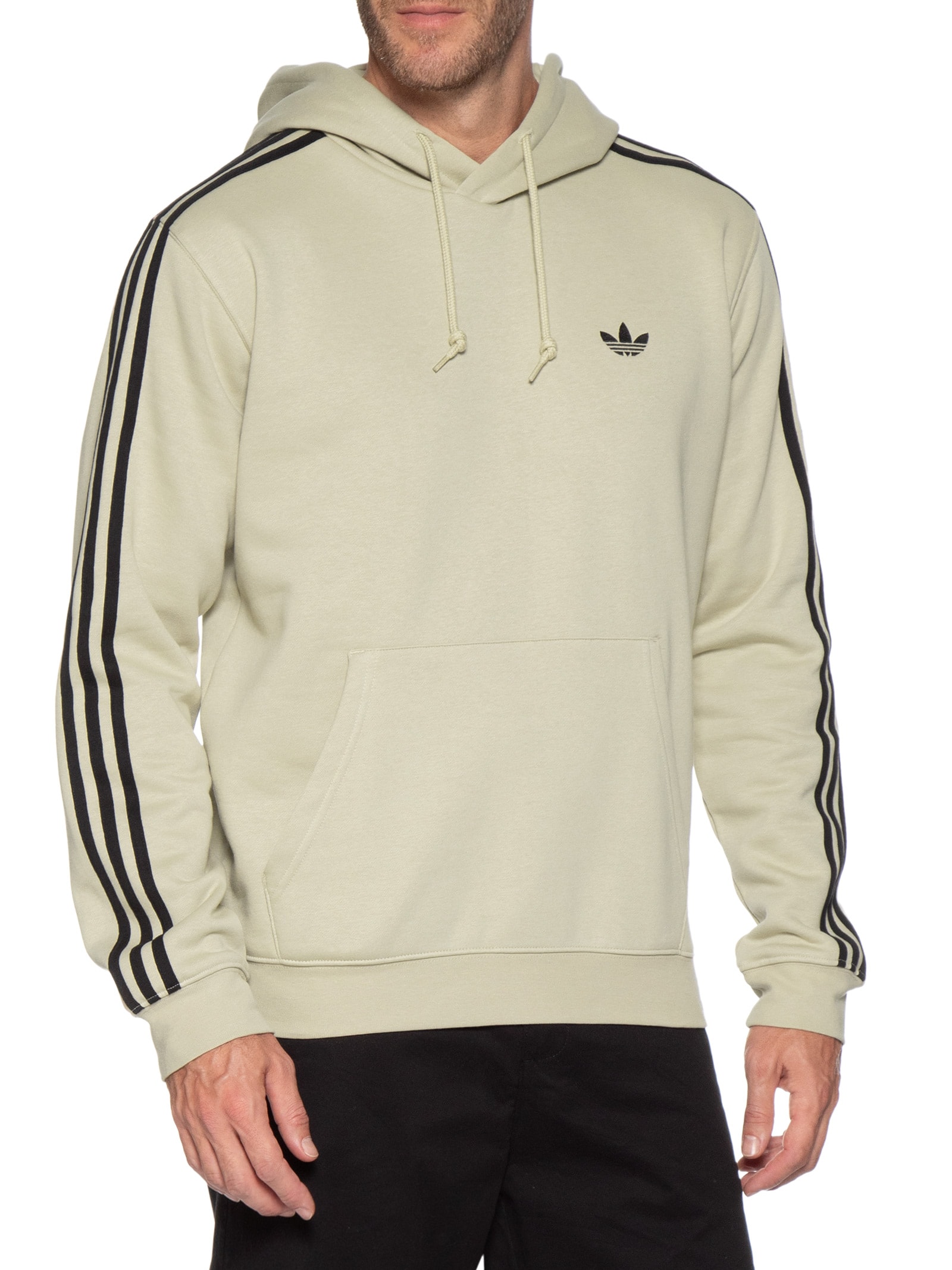 Casaco Masculino 3 Stripes Hooded Bege Adidas Originals