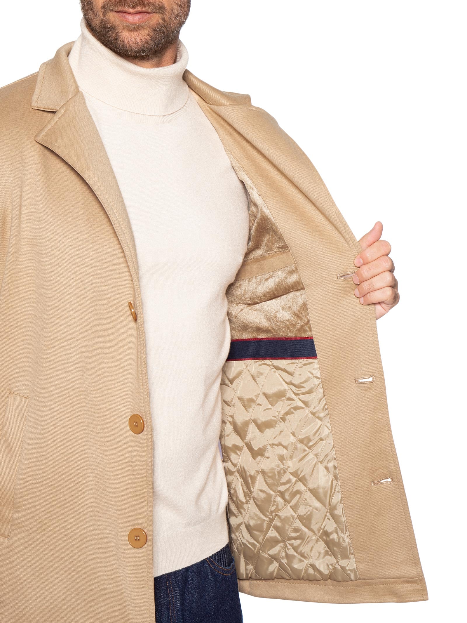 Casaco Masculino Botões Clássico Bege '2 Essential