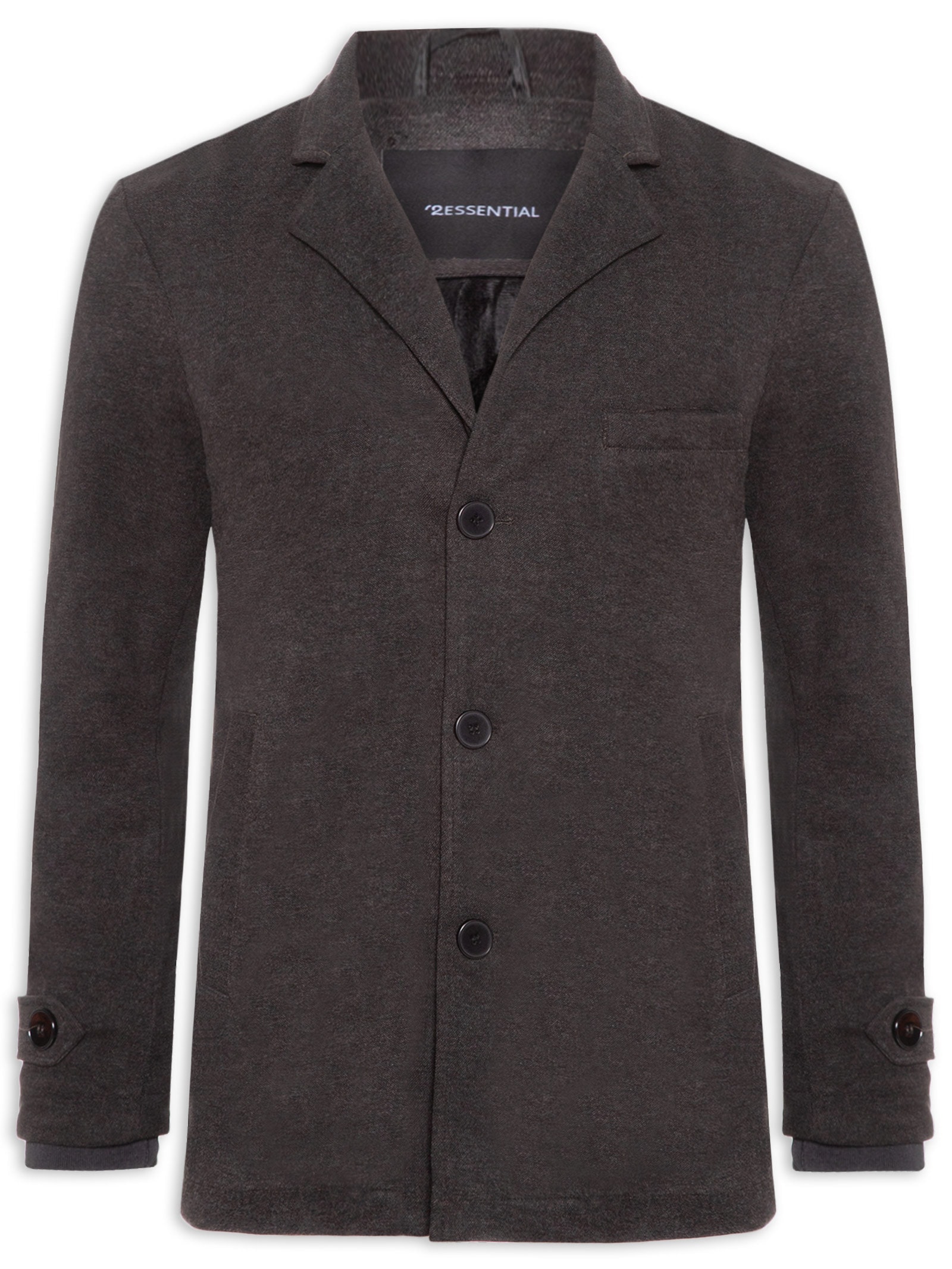 Casaco Masculino Botões Clássico Cinza '2 Essential