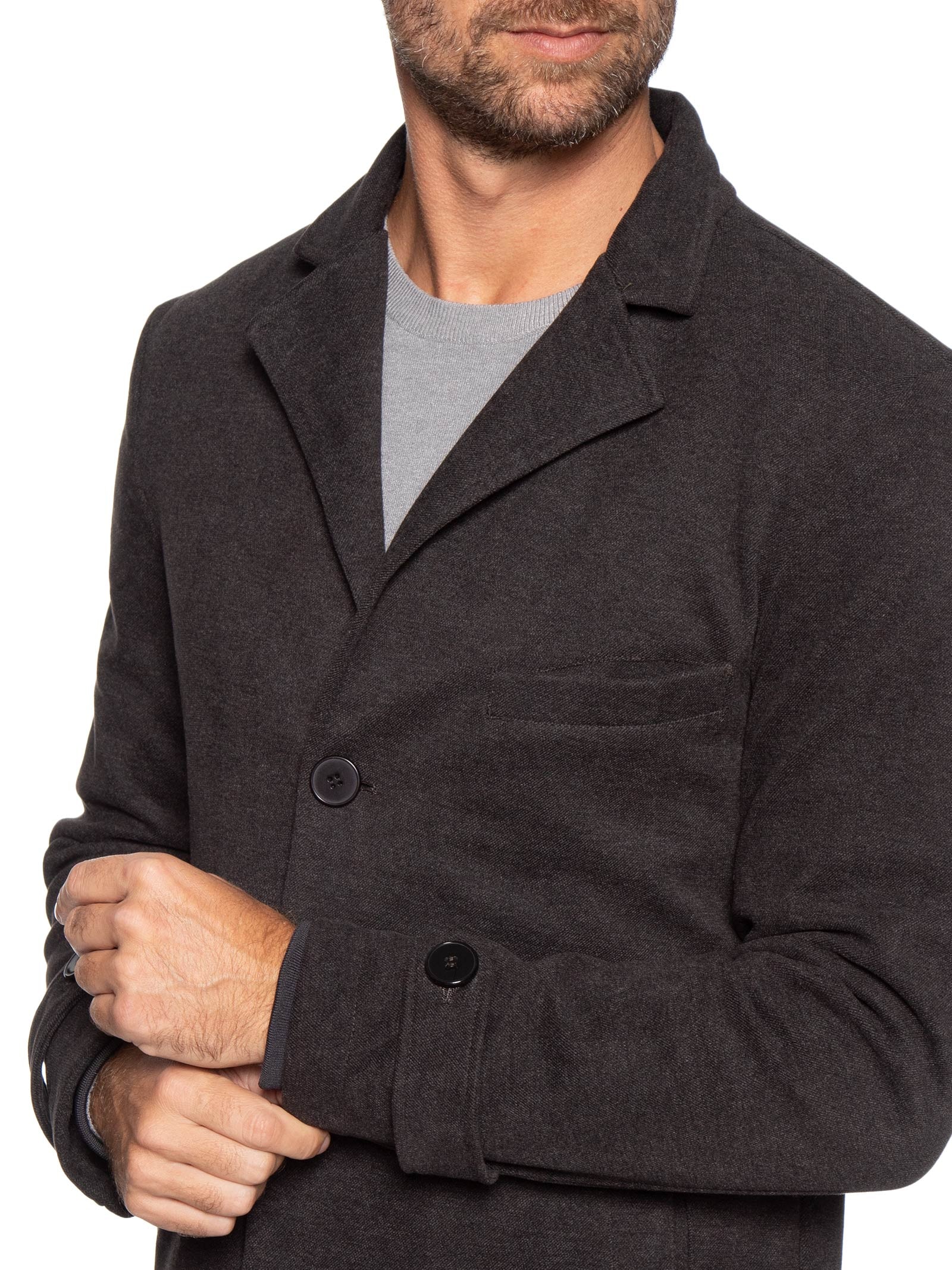 Casaco Masculino Botões Clássico Cinza '2 Essential