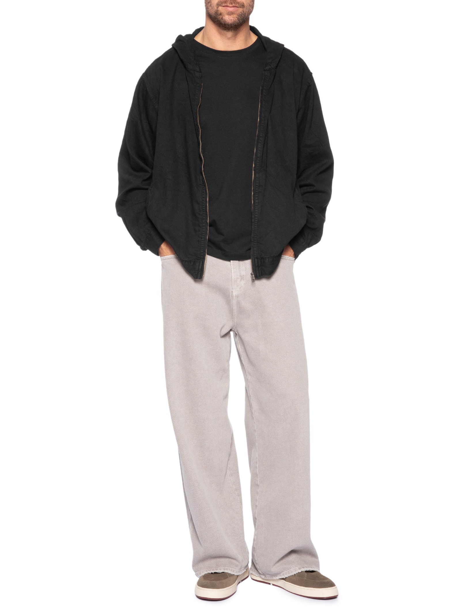 Casaco Masculino Capuz Twill Wrinkled Preto Osklen