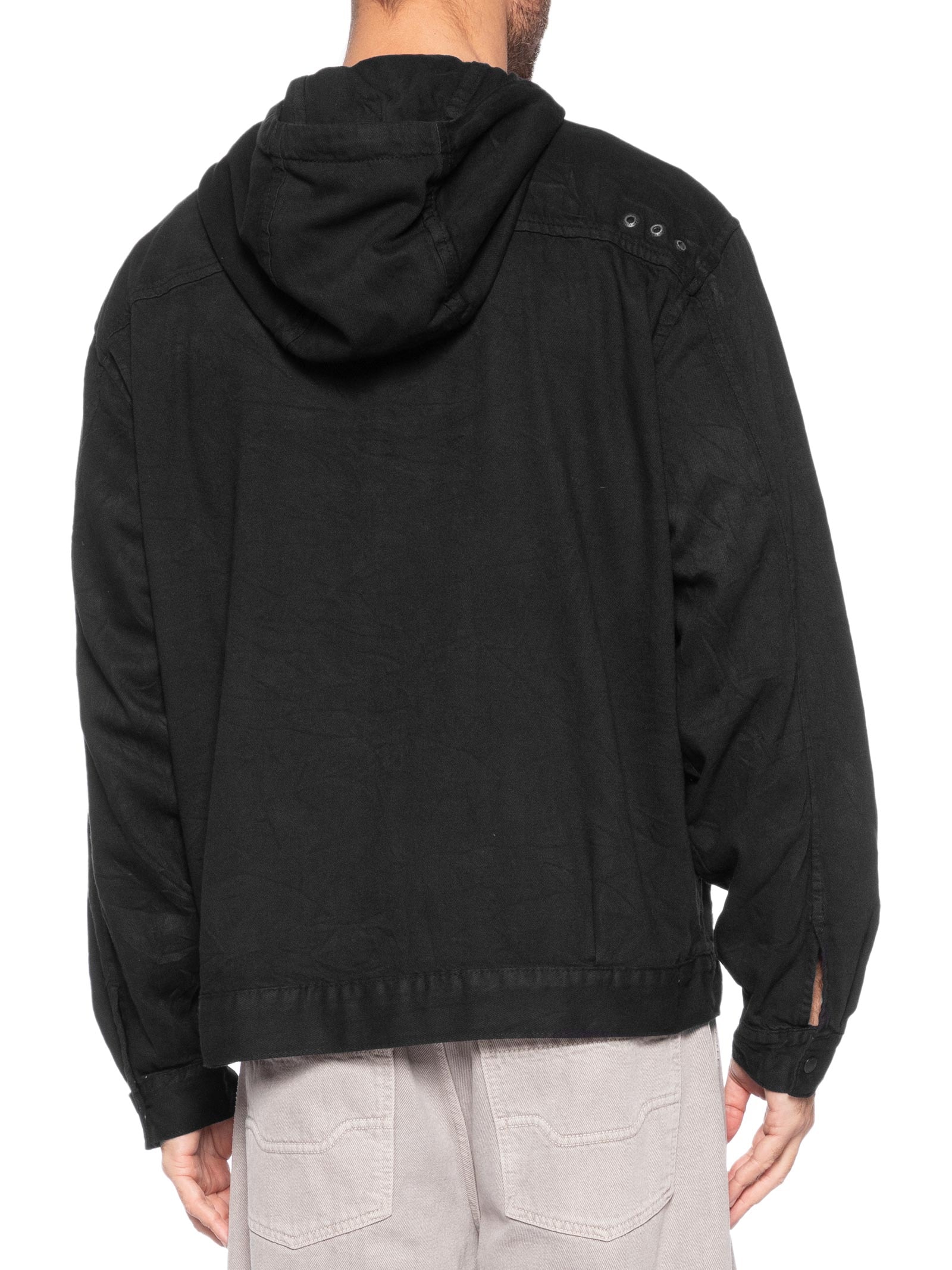 Casaco Masculino Capuz Twill Wrinkled Preto Osklen