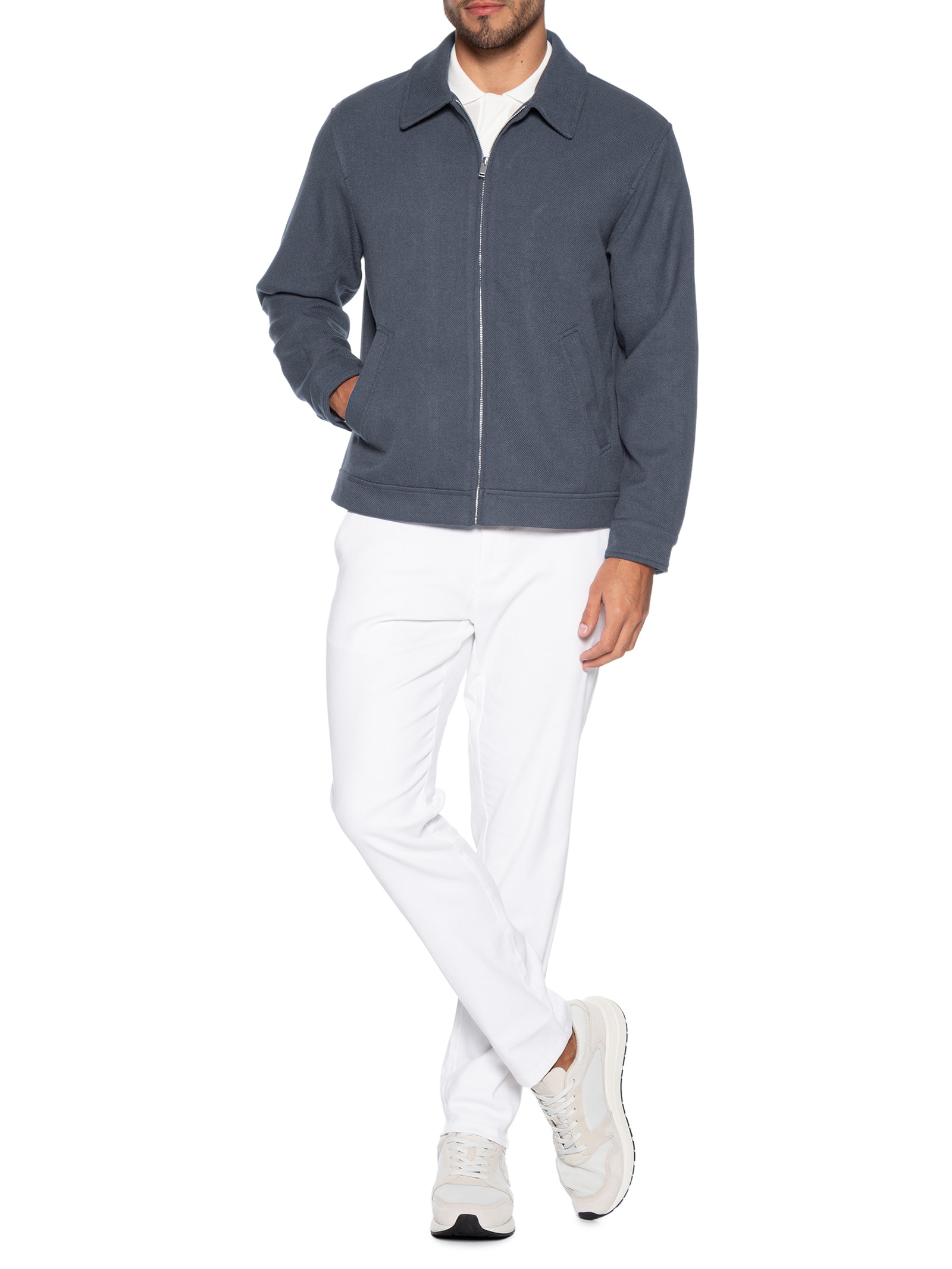 Casaco Masculino Clássico Cinza '2 Essential