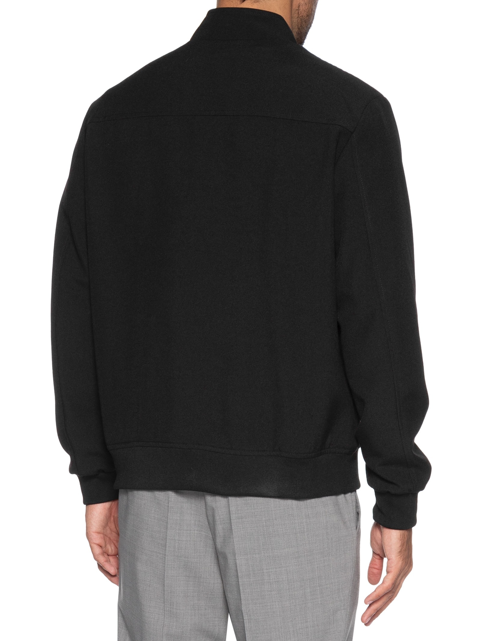 Casaco Masculino Clássico Com Gola Alta Preto '2 Essential