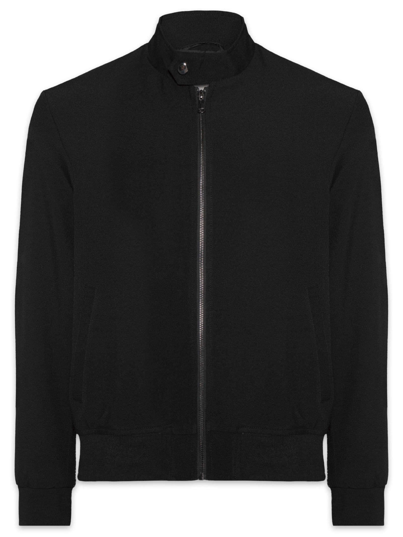 Casaco Masculino Clássico Com Gola Alta Preto '2 Essential