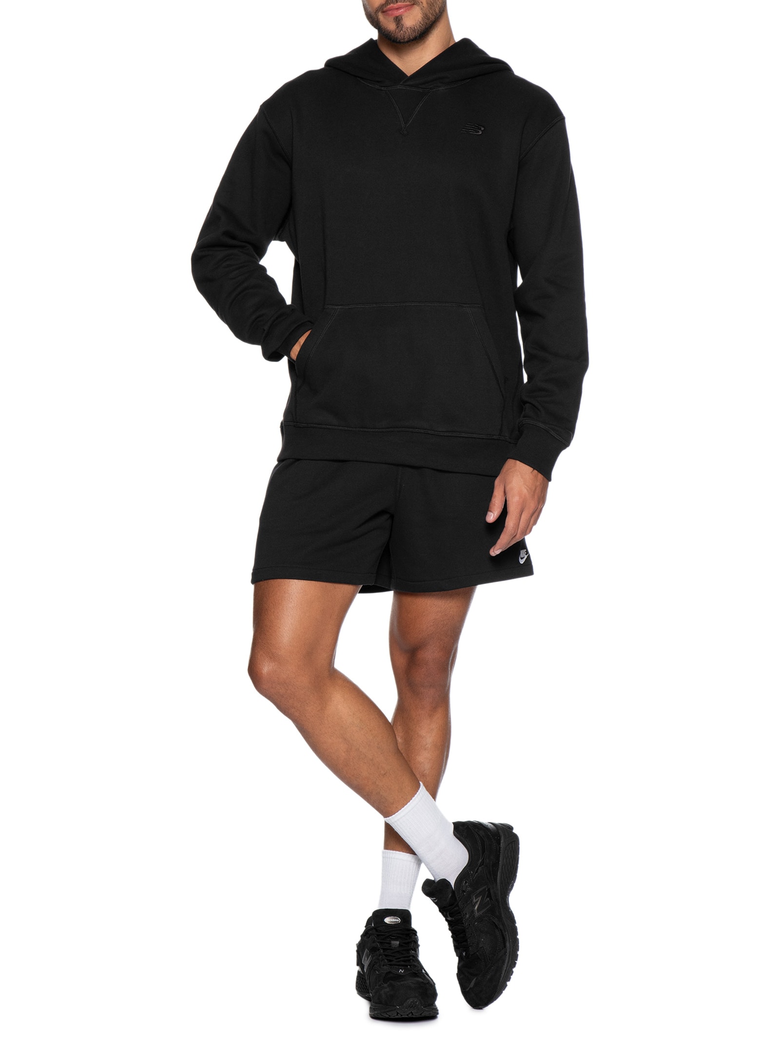 Casaco Masculino Com Capuz Athletics Small Logo Preto New Balance