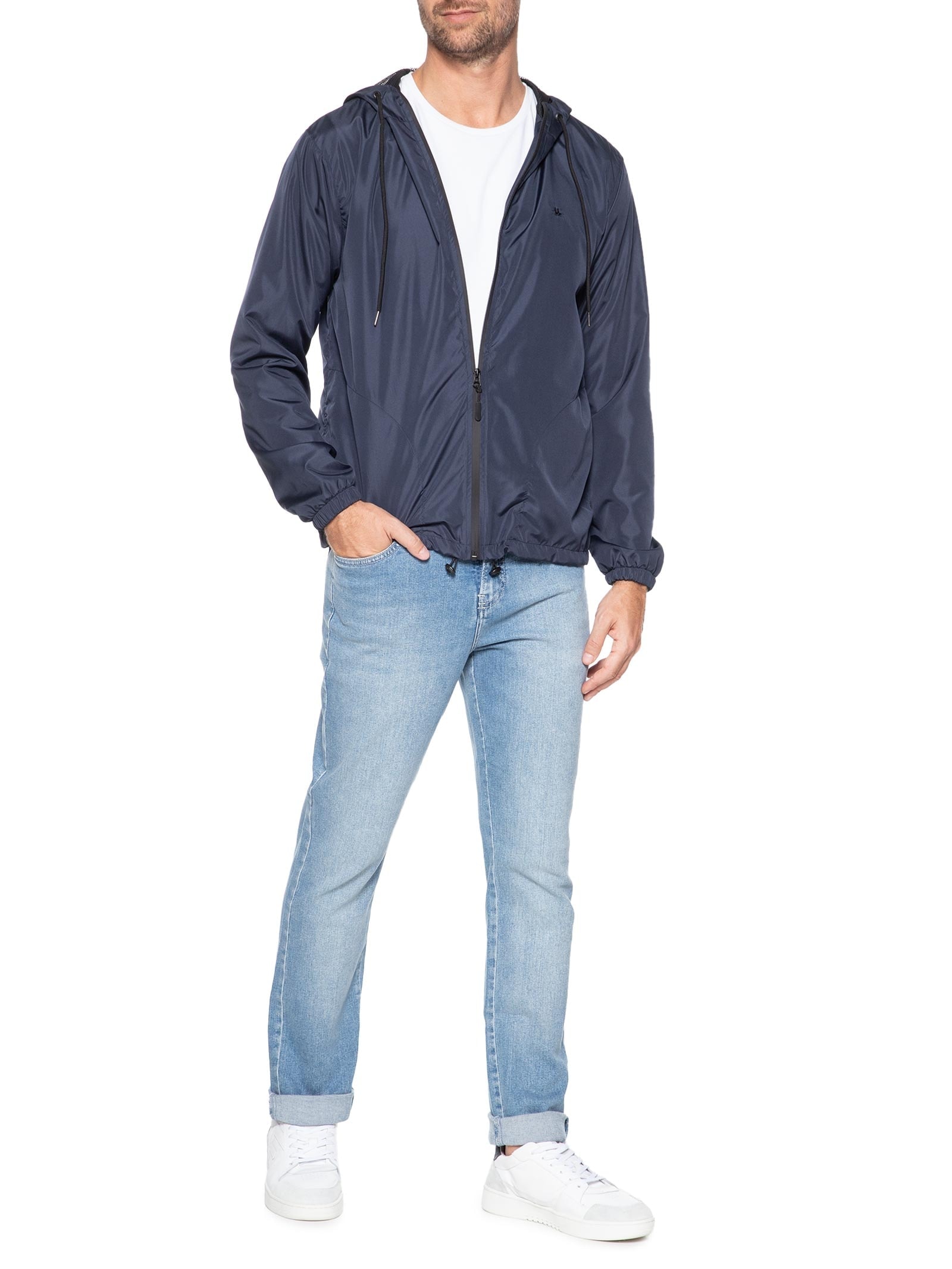 Casaco Masculino Corta Vento Color Azul Foxton