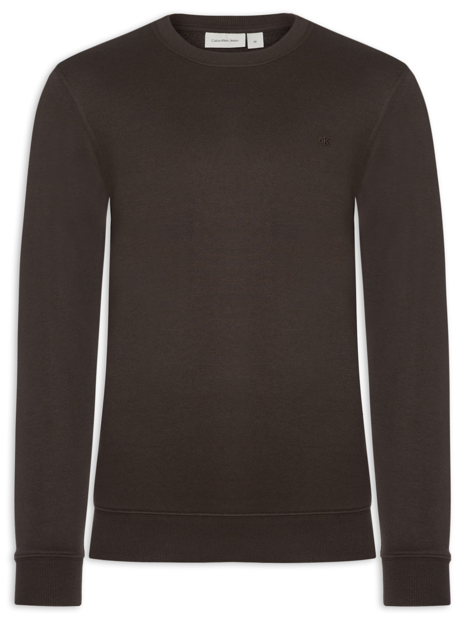 Casaco Masculino De Moletom Bordado Marrom Calvin Klein Jeans