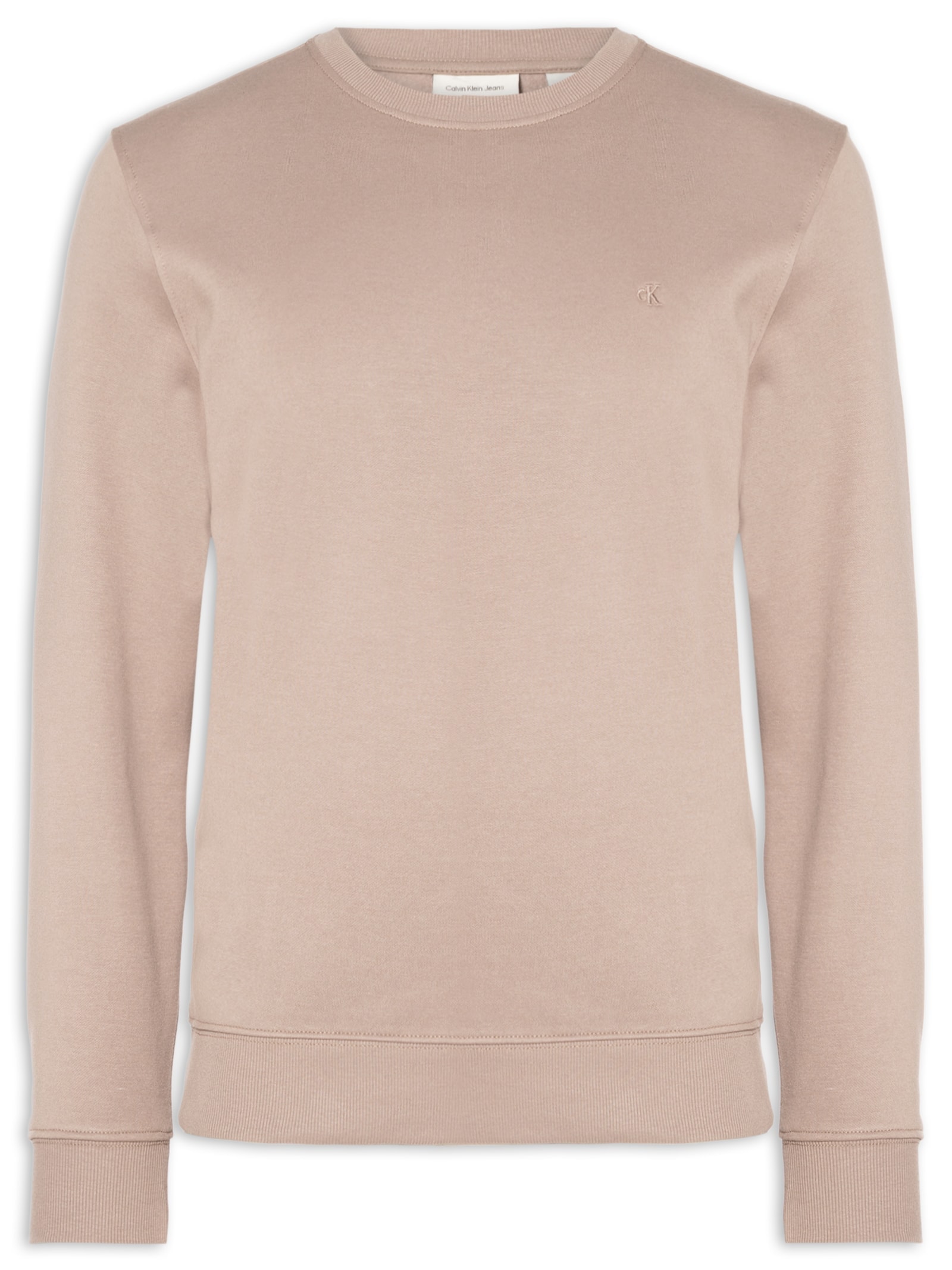 Casaco Masculino De Moletom Ck Bordado Bege Calvin Klein Jeans