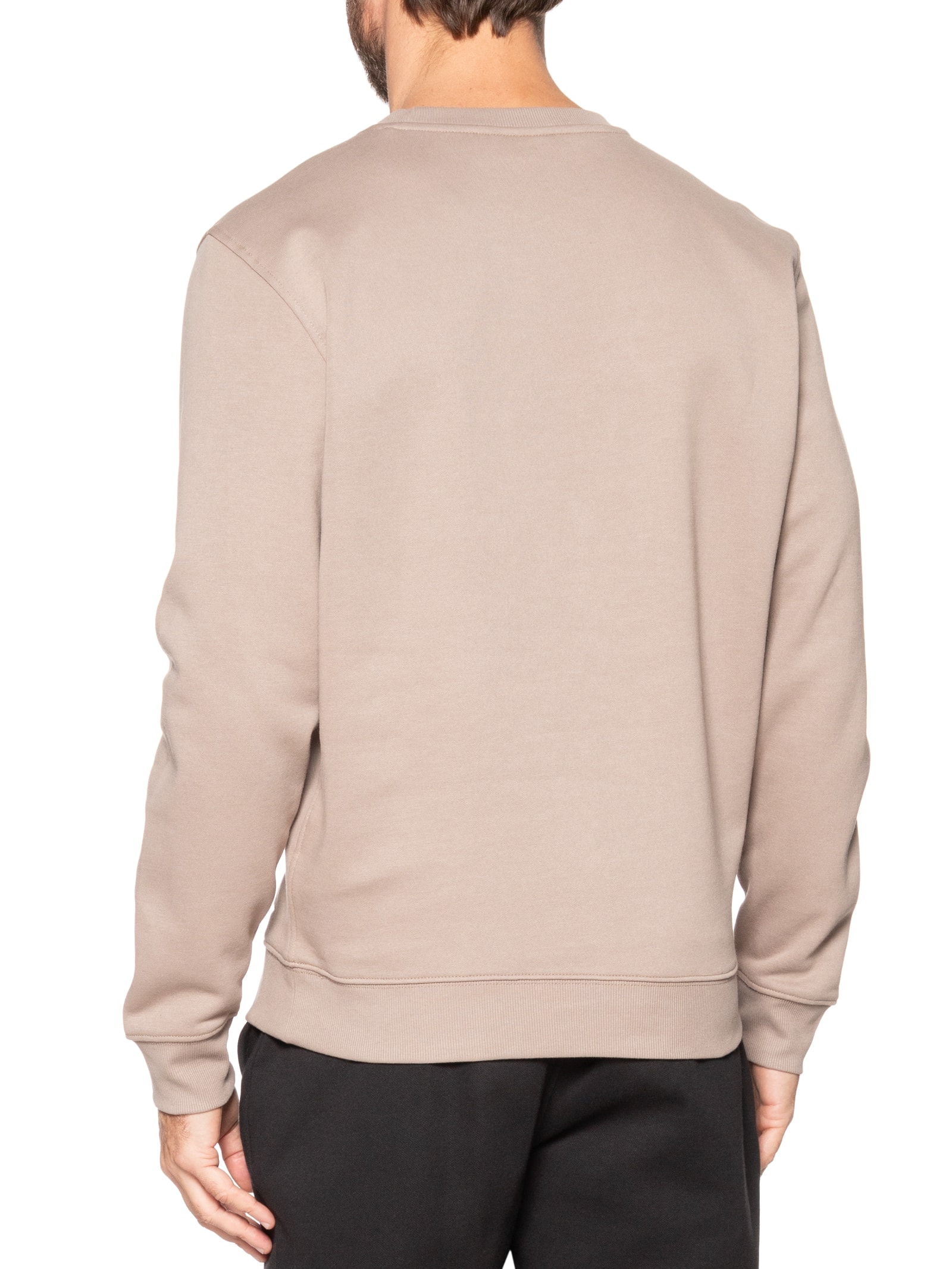 Casaco Masculino De Moletom Ck Bordado Bege Calvin Klein Jeans