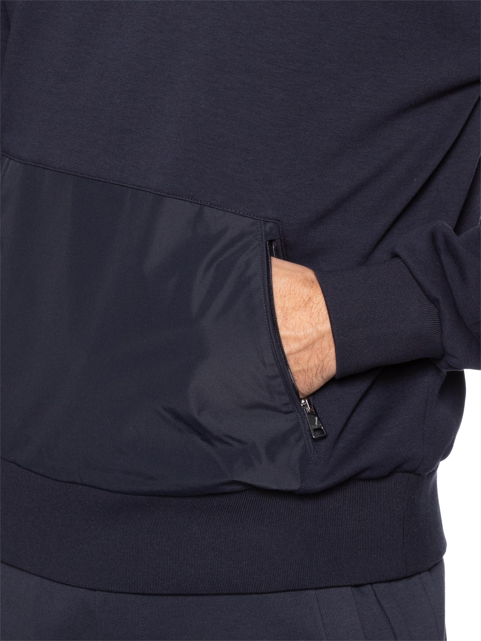 Casaco Masculino De Moletom Com Capuz Mix Média Azul Tommy Hilfiger