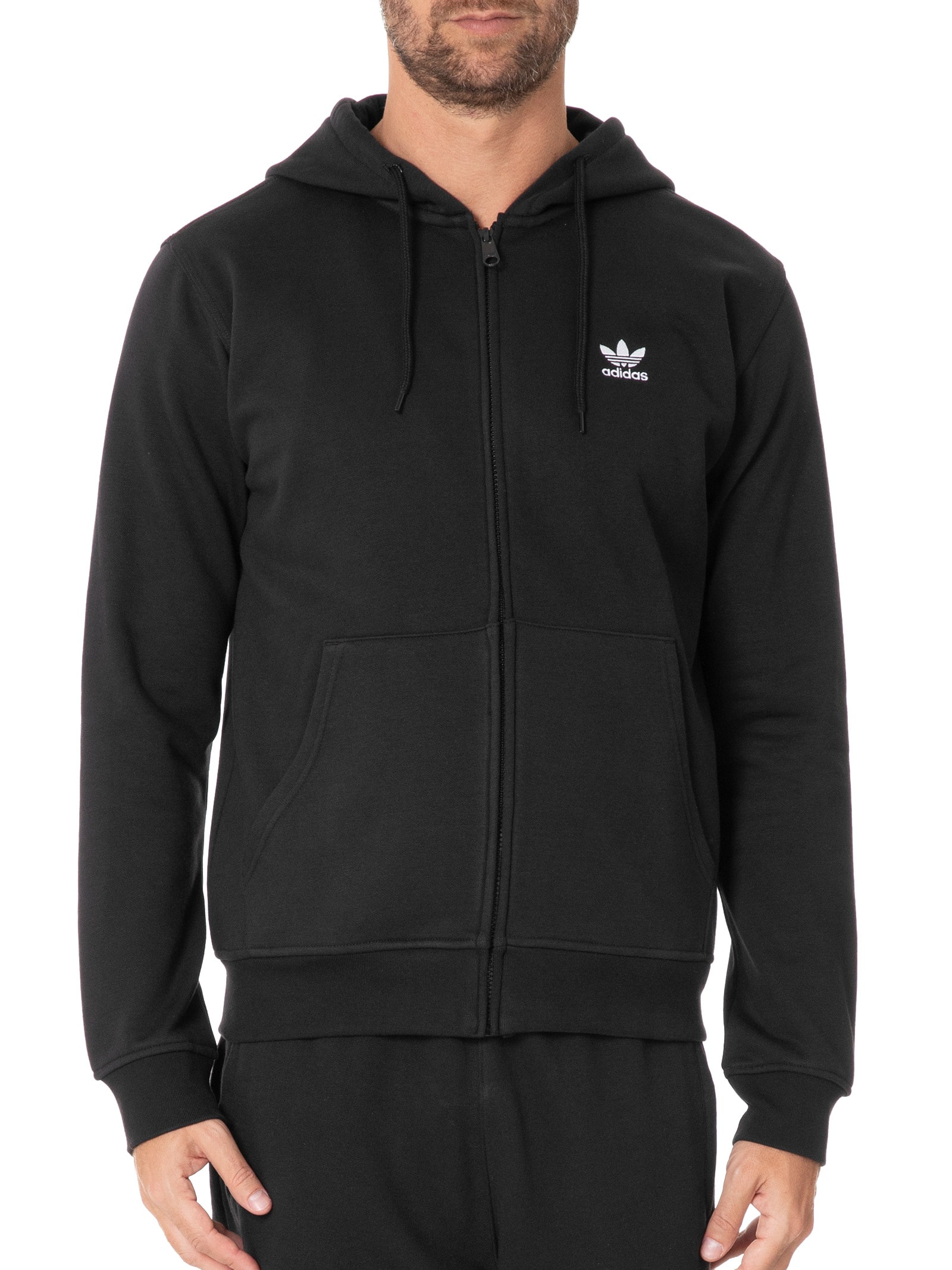 Casaco Masculino Ess Fz com Capuz Preto Adidas Originals