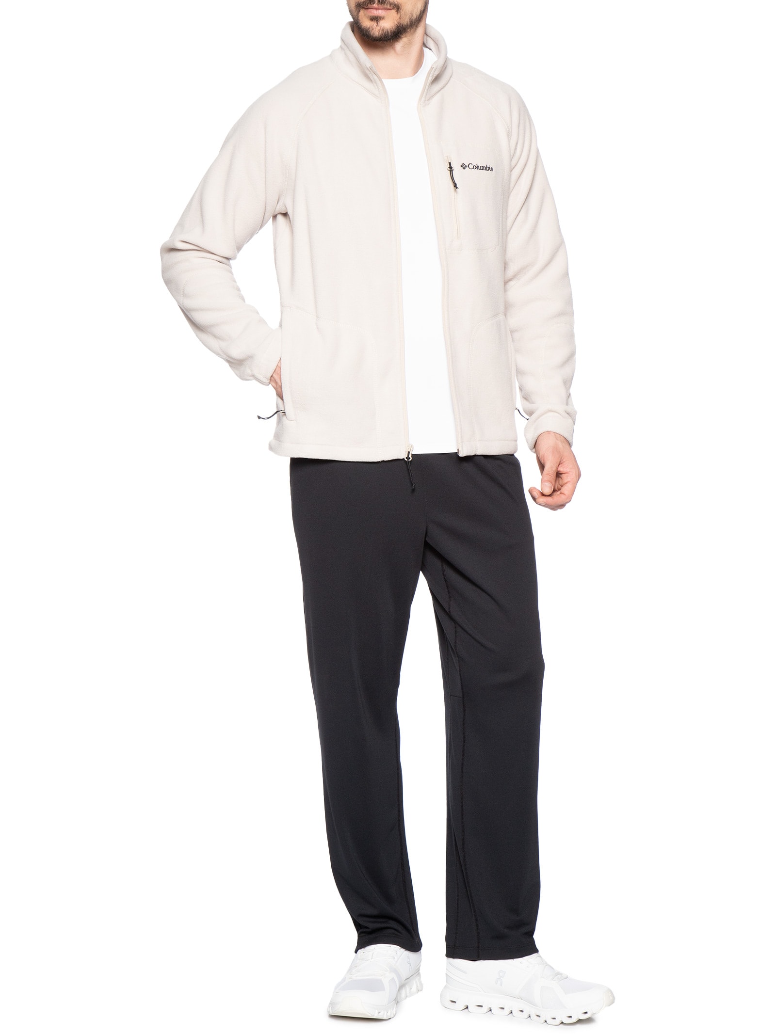 Casaco Masculino Fast Trek Fleece Com Zíper Interno Branco Columbia