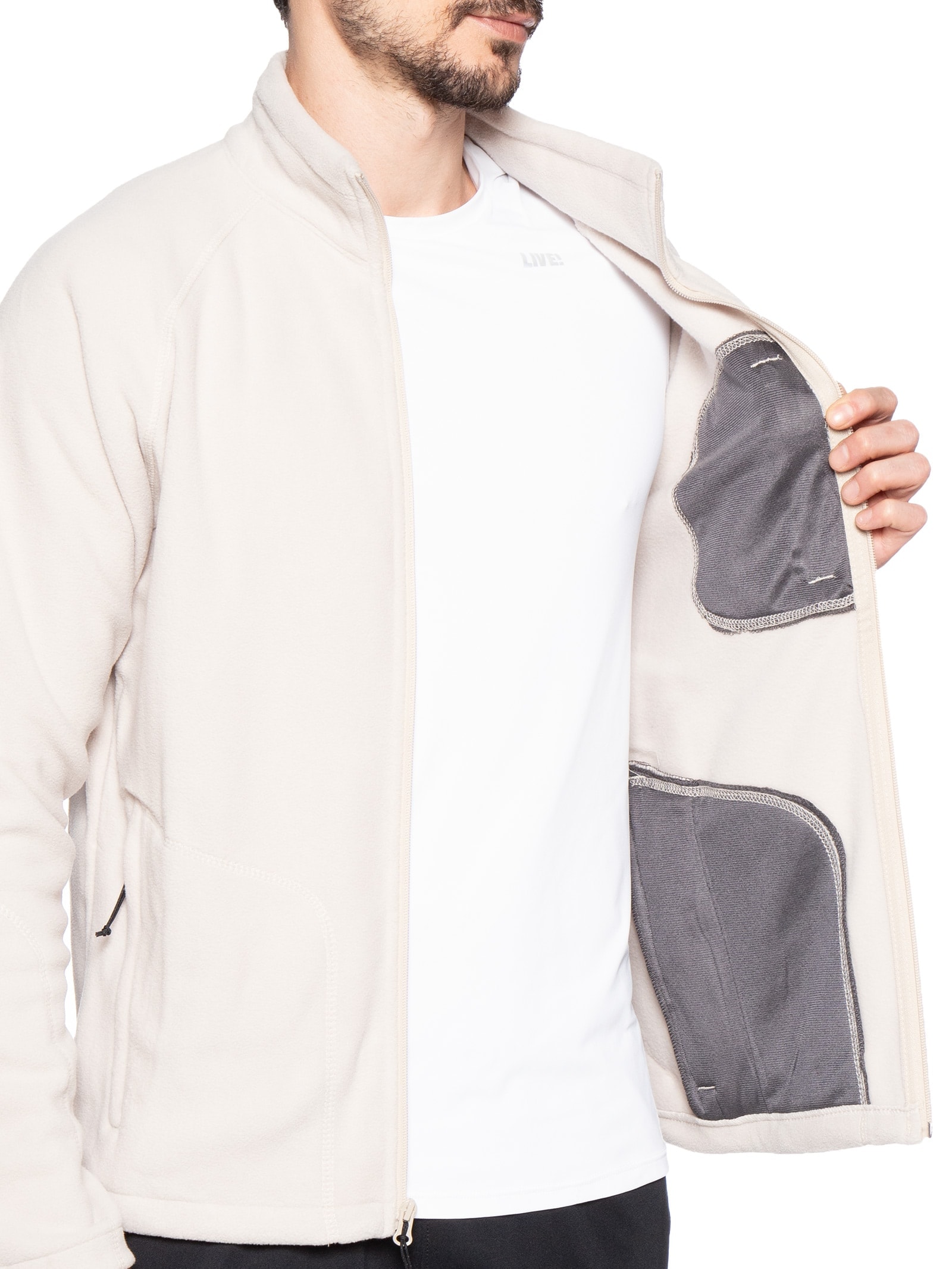 Casaco Masculino Fast Trek Fleece Com Zíper Interno Branco Columbia