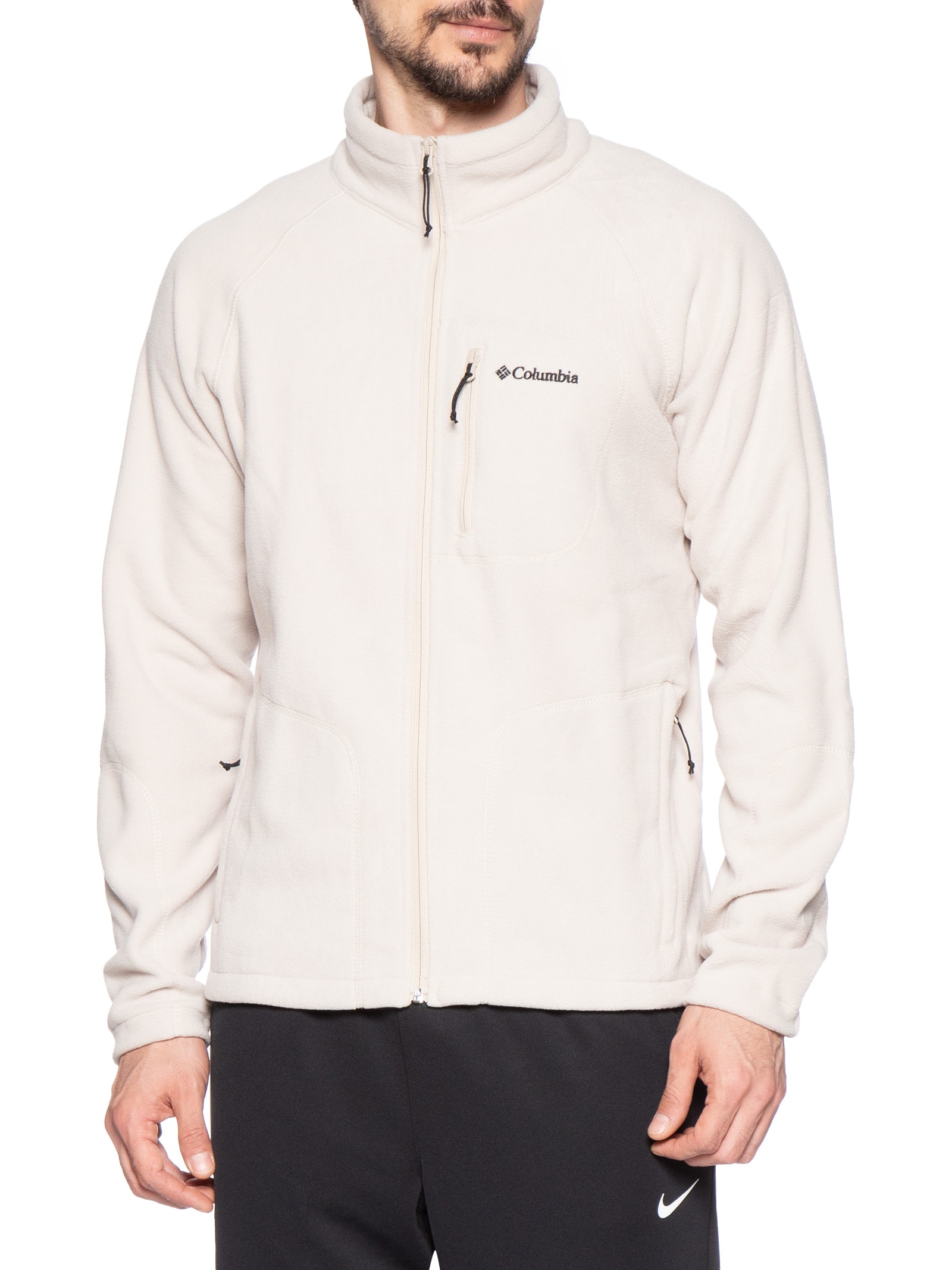 Casaco Masculino Fast Trek Fleece Com Zíper Interno Branco Columbia