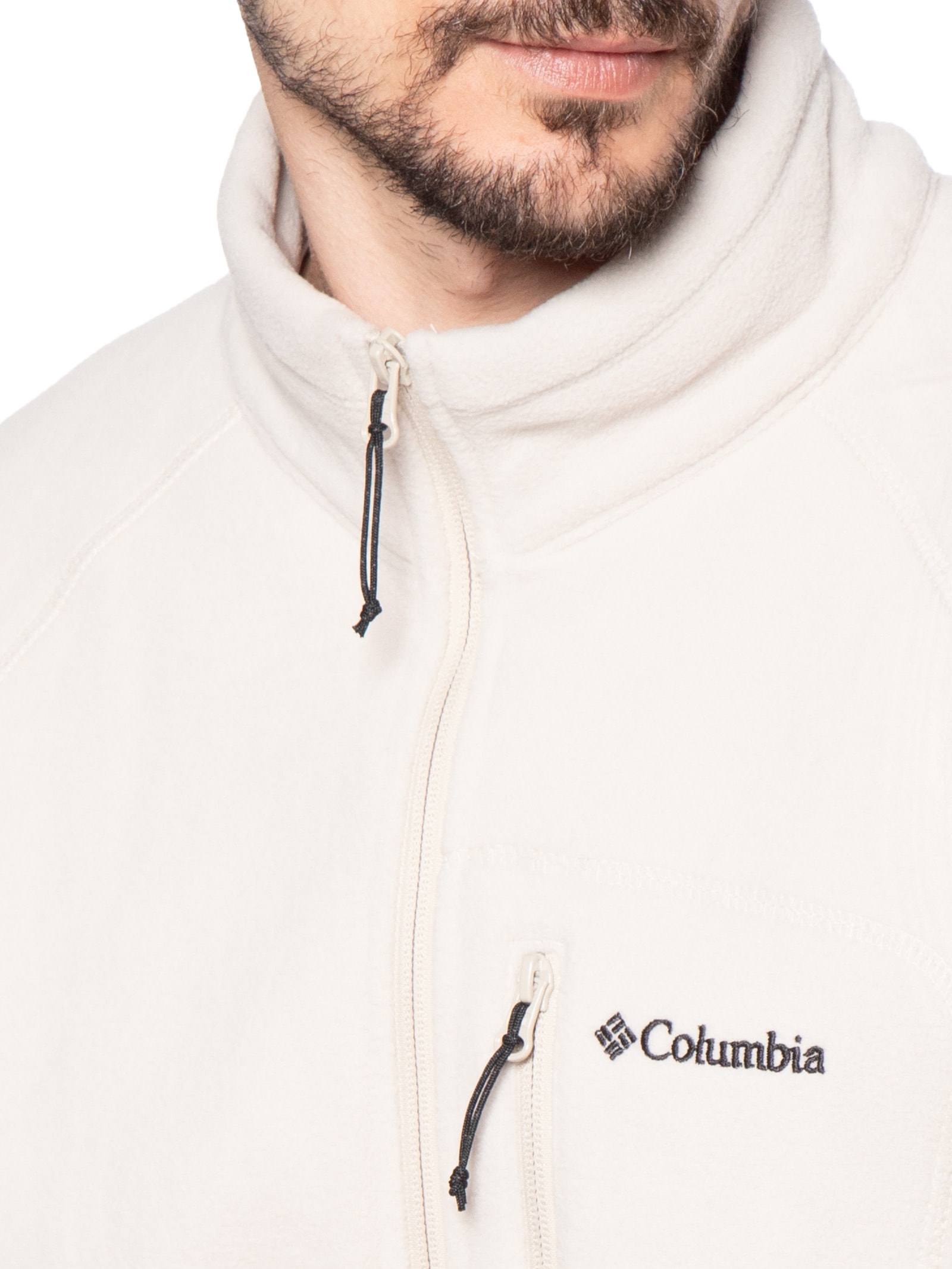 Casaco Masculino Fast Trek Fleece Com Zíper Interno Branco Columbia