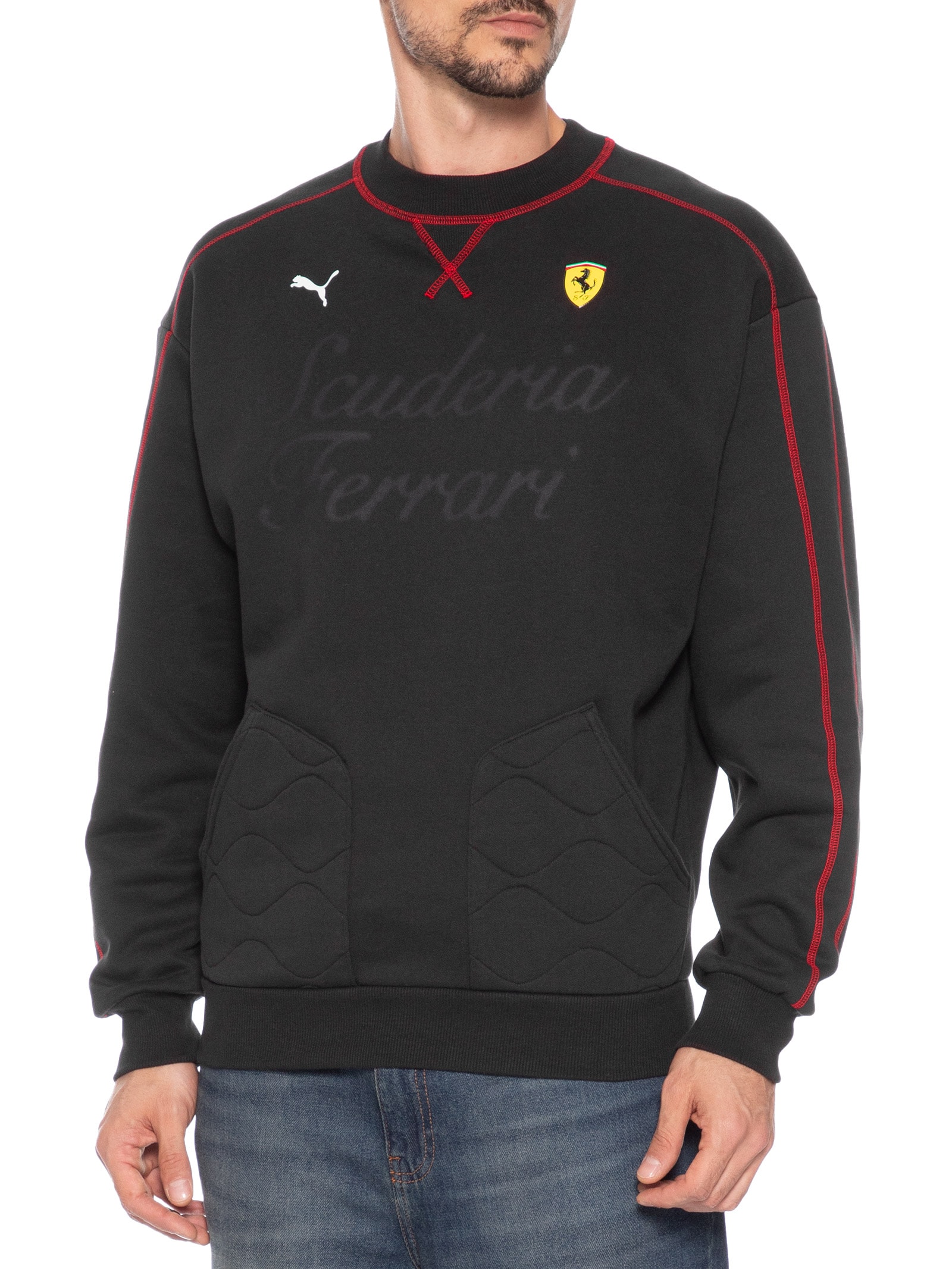 Casaco Masculino Ferrari Premium T7 Preto Puma + Ferrari