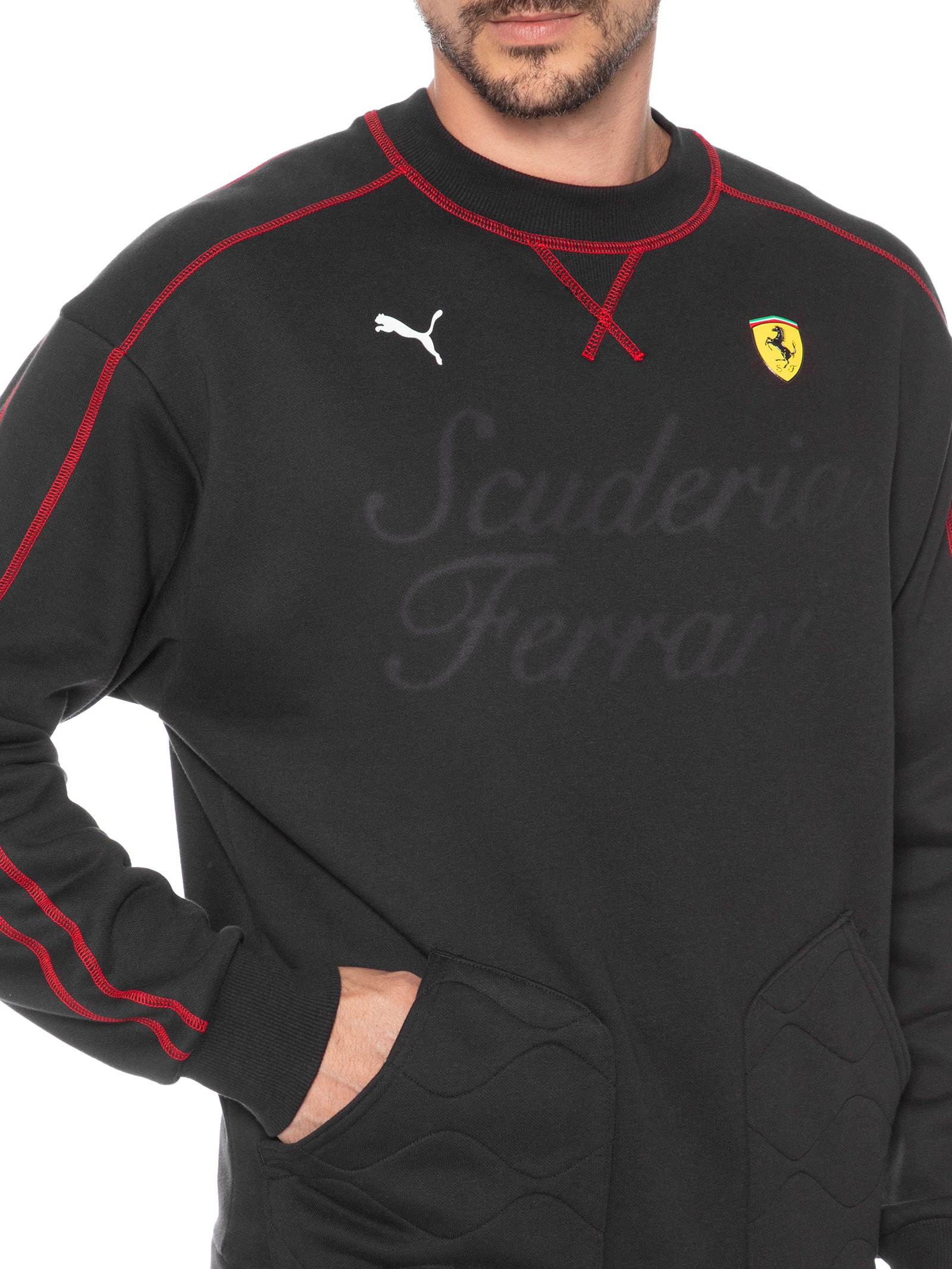 Casaco Masculino Ferrari Premium T7 Preto Puma + Ferrari