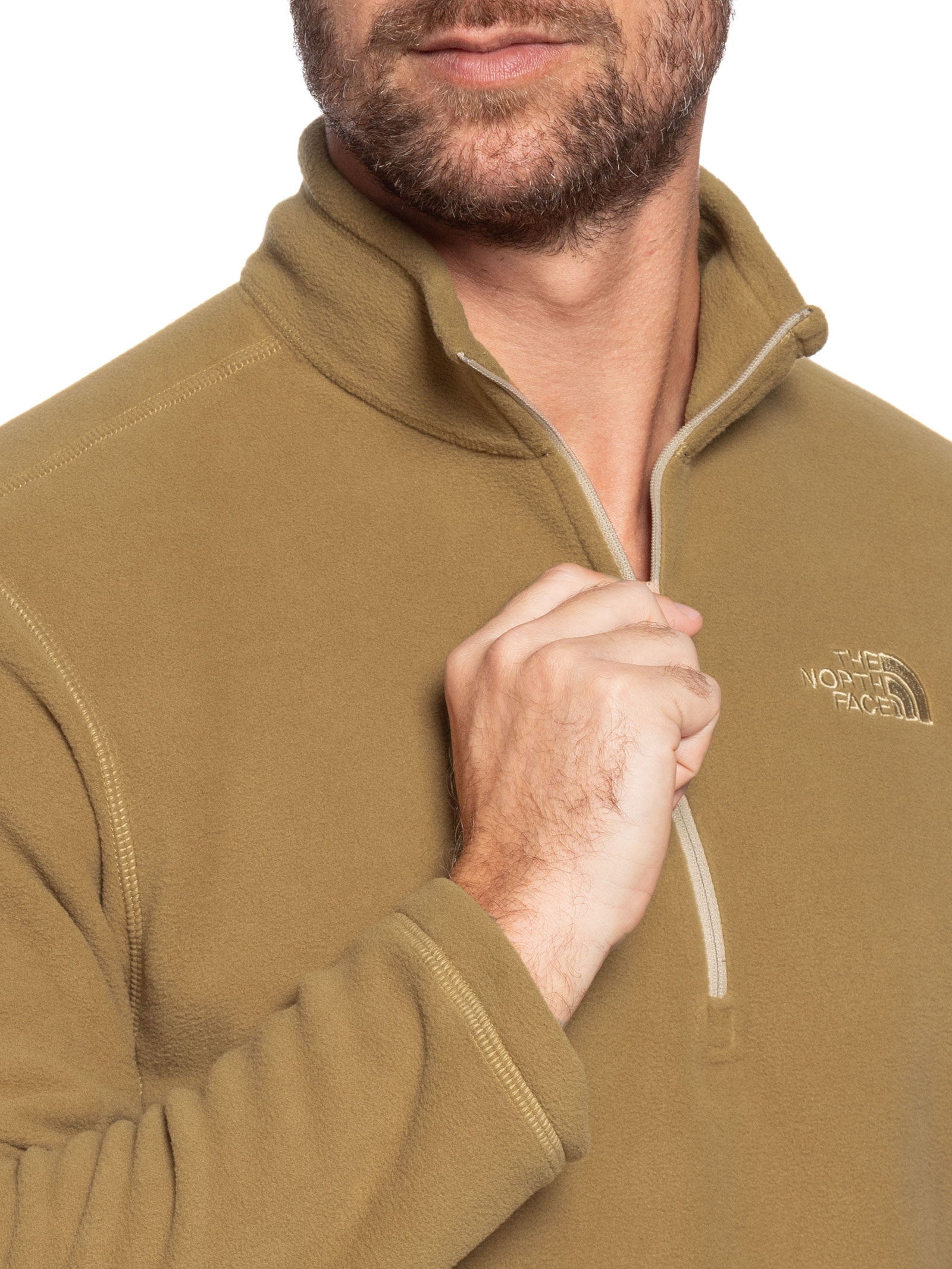 Casaco Masculino Fleece Glacier 1/4 Zíper Marrom The North Face