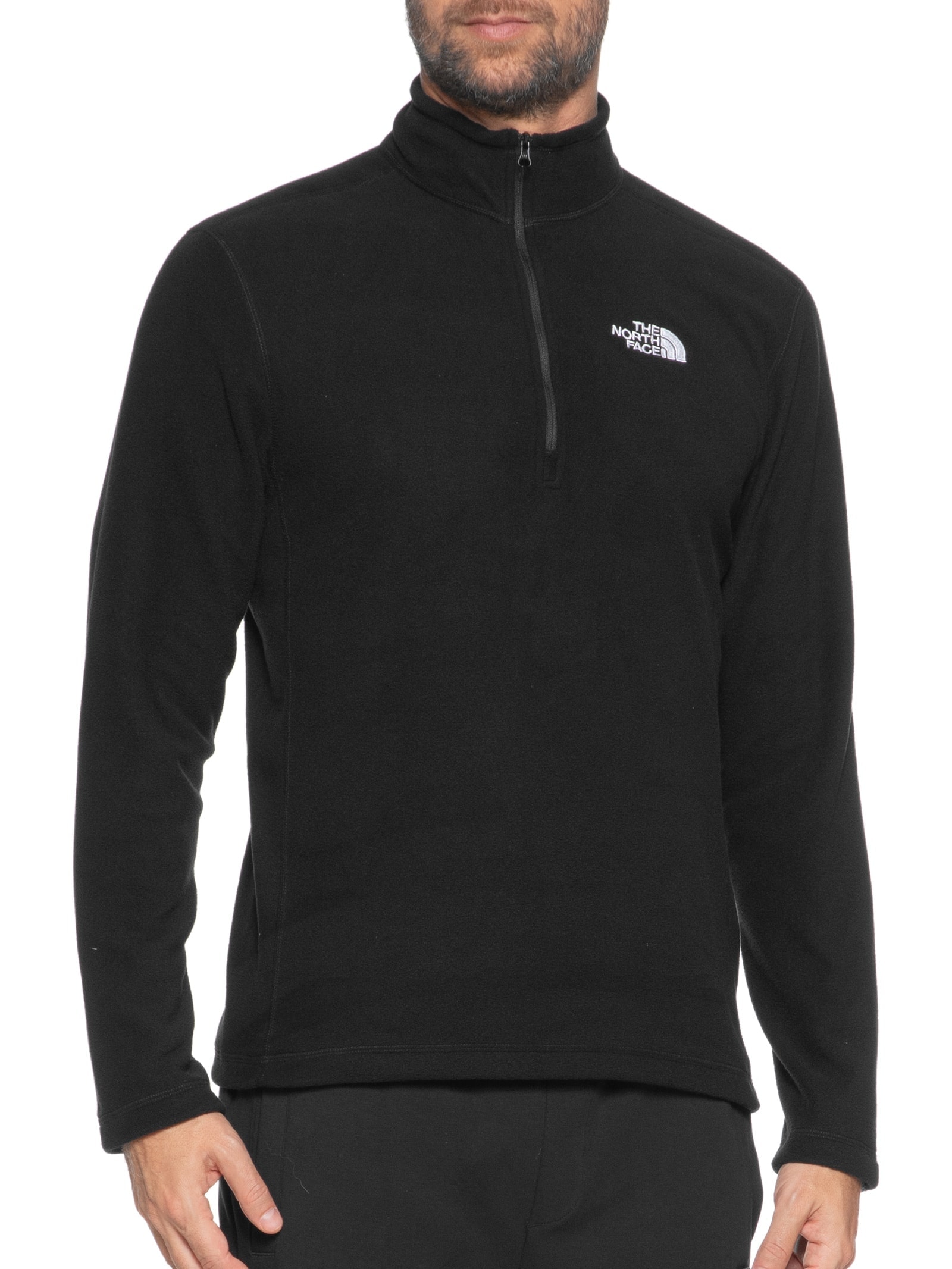 Casaco Masculino Fleece TKA 100 Glacier 1/4 Zip Preto The North Face