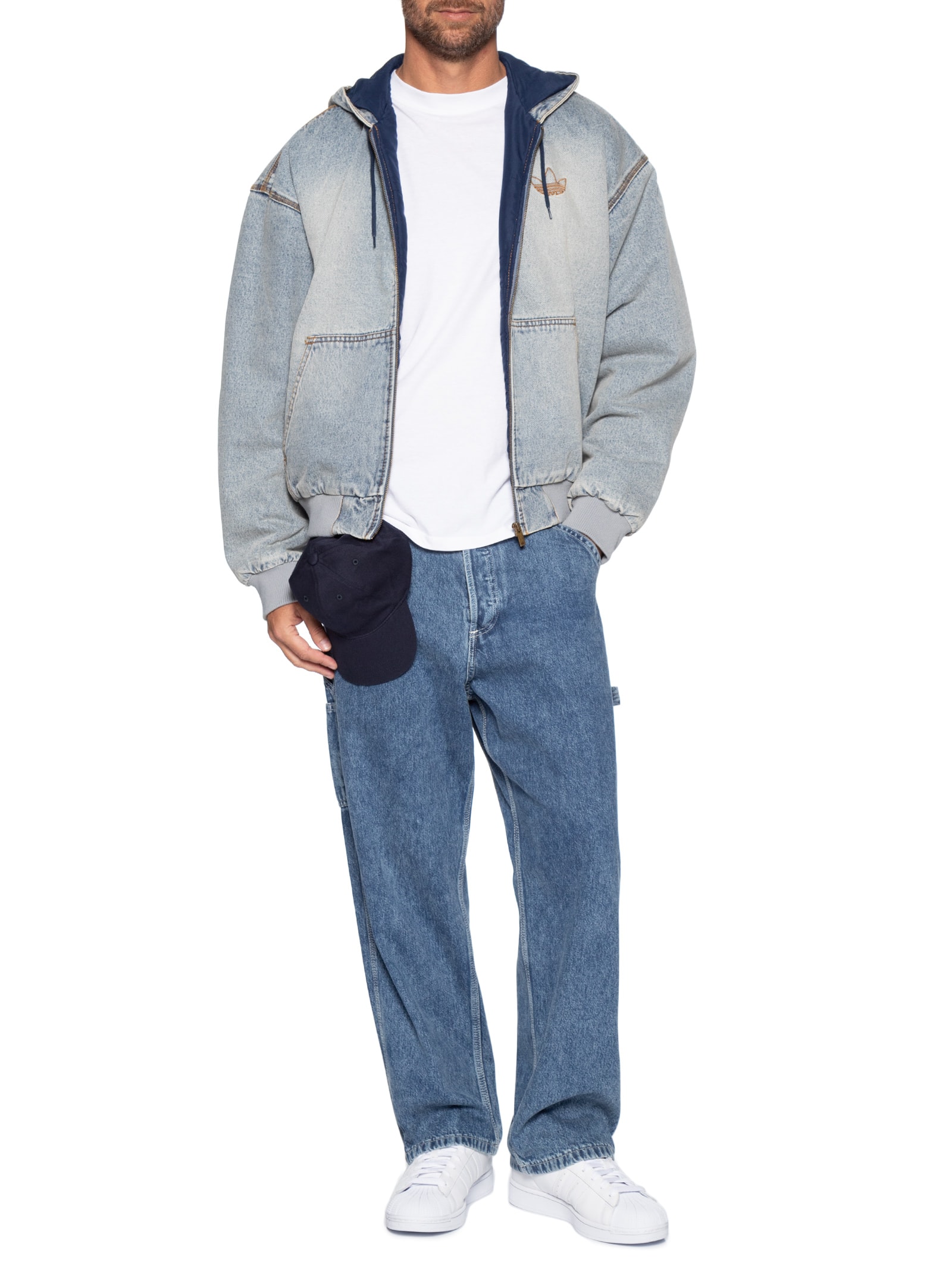 Casaco Masculino Hooded Denim Cinza Adidas Originals