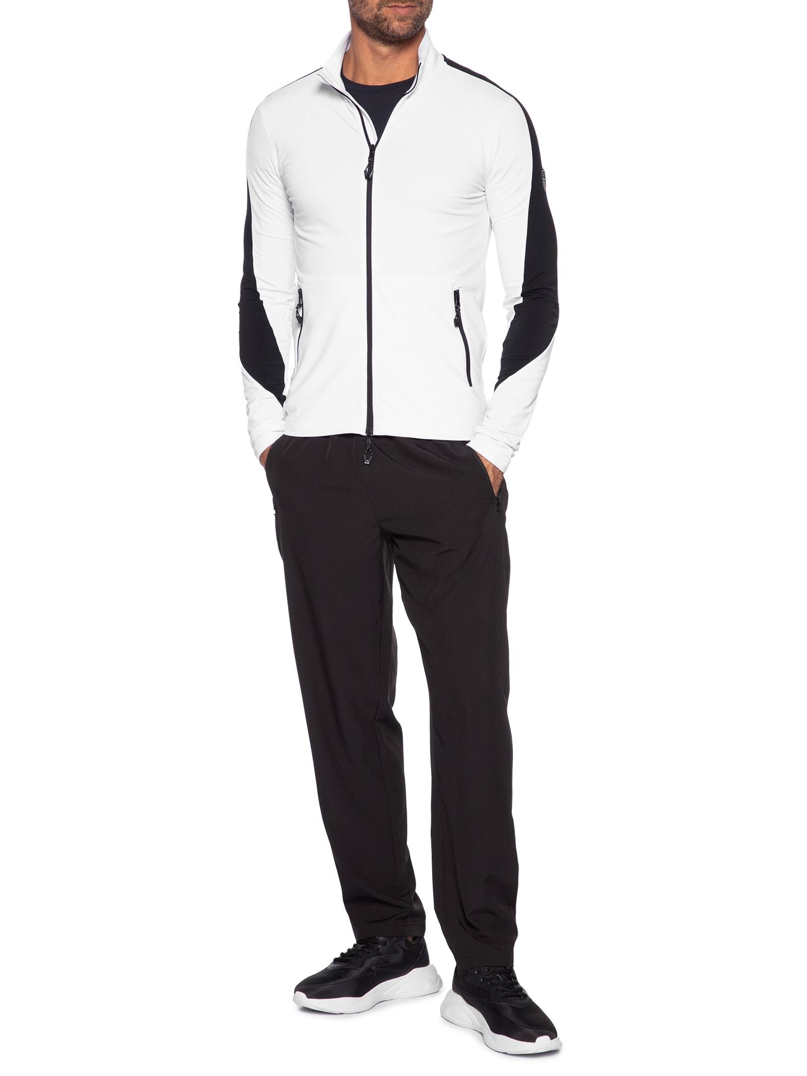 Casaco Masculino Jersey Technical Ski Fleece Branco Ea7 Emporio Armani