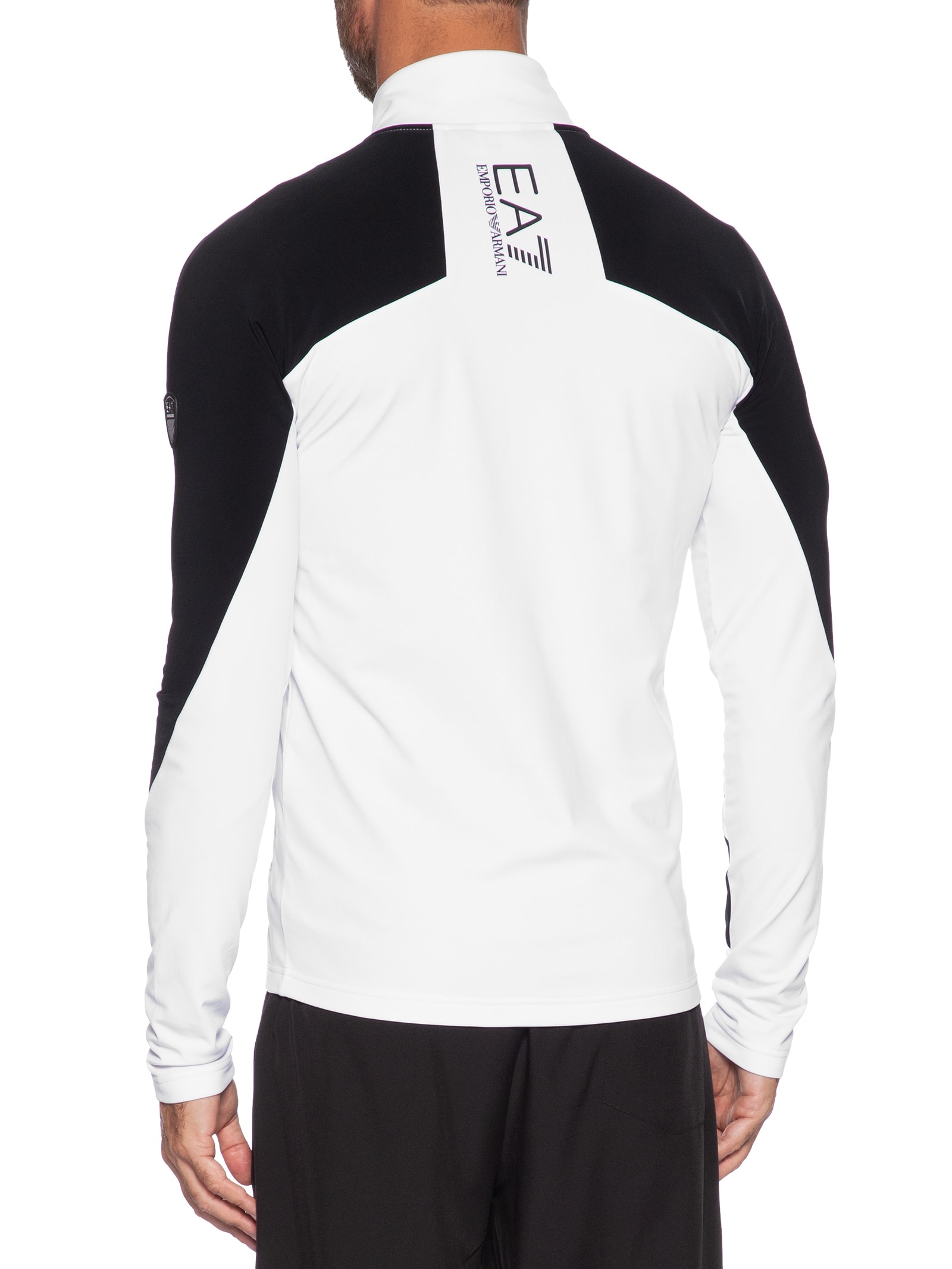 Casaco Masculino Jersey Technical Ski Fleece Branco Ea7 Emporio Armani