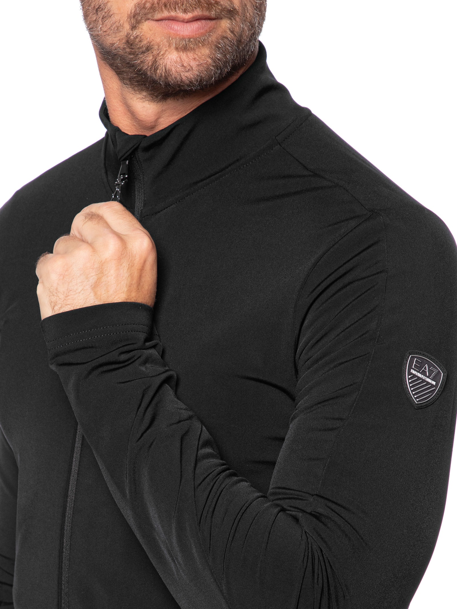 Casaco Masculino Jersey Technical Ski Fleece Preto Ea7 Emporio Armani