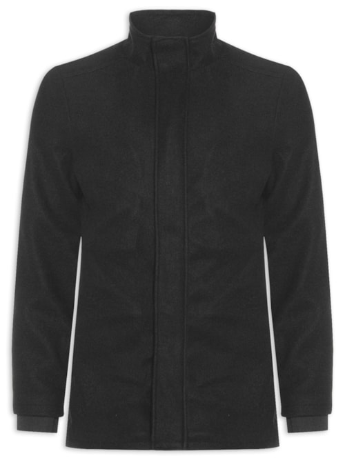 Casaco Masculino Lã Batida – Preto