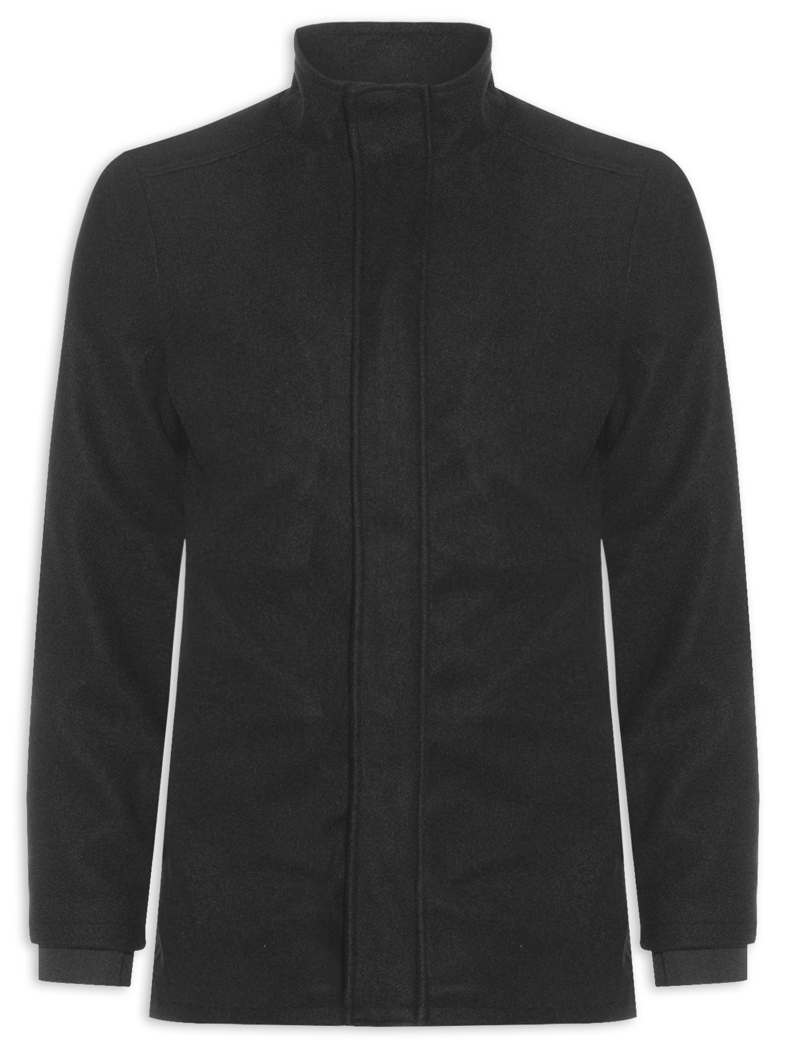 Casaco Masculino Lã Batida Preto '2 Essential