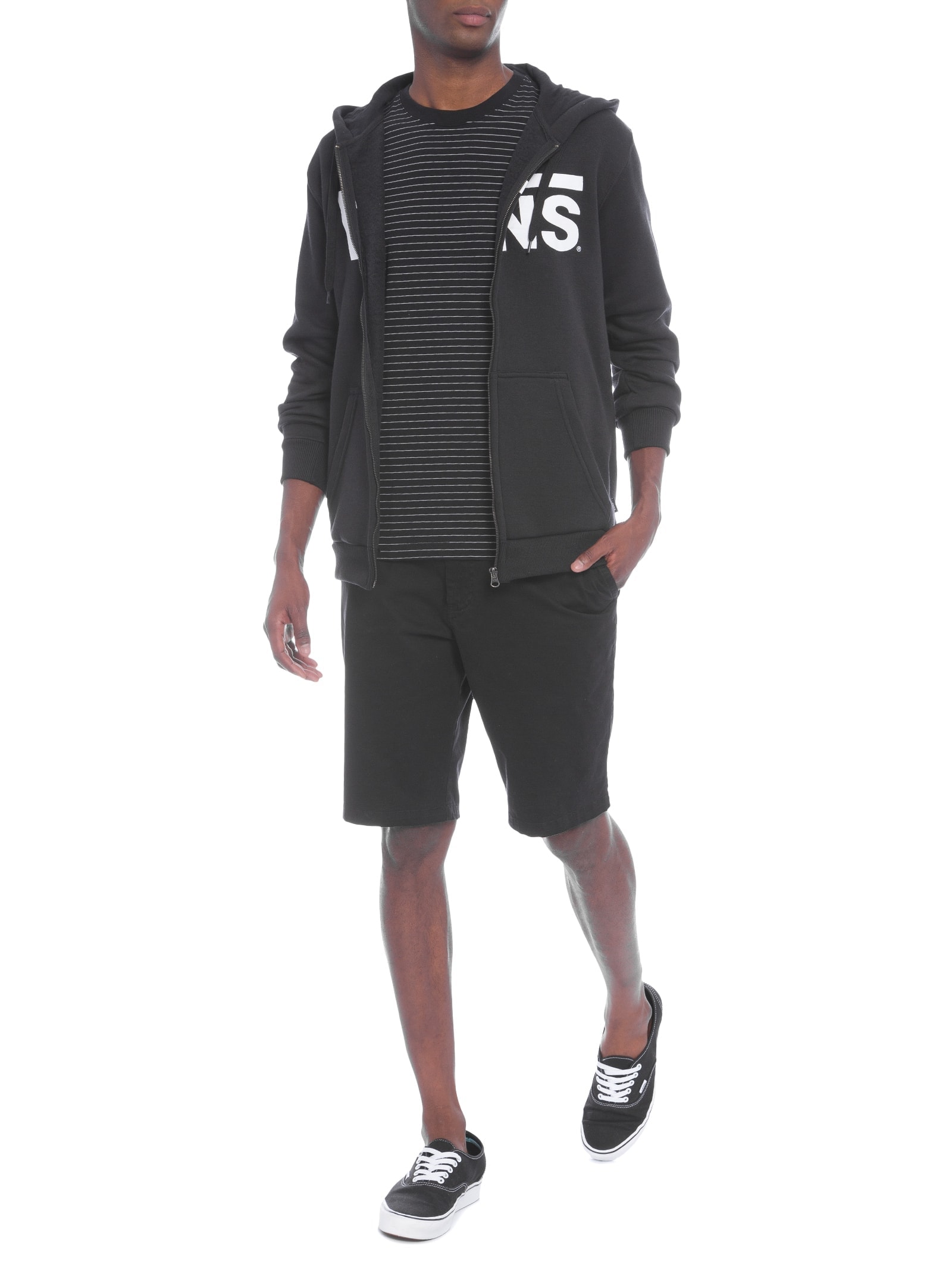 Casaco Masculino Moletom Algodão Preto Vans