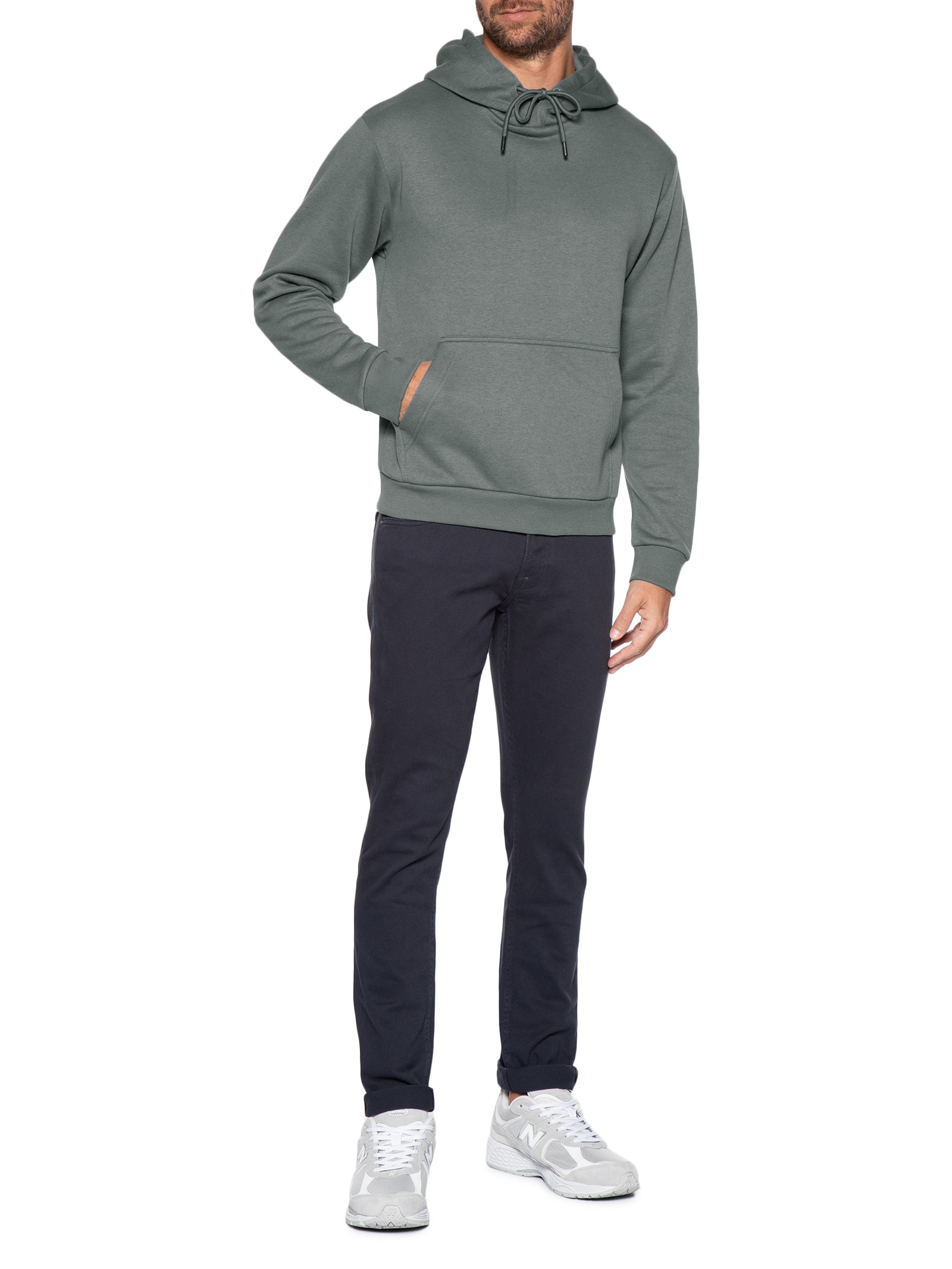 Casaco Masculino Moletom Básico Com Capuz Cinza Jack & Jones