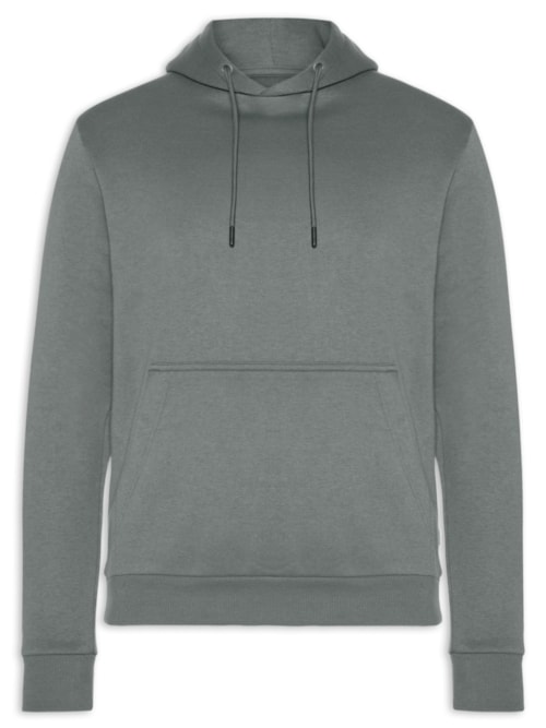 Casaco Masculino Moletom Básico Com Capuz – Cinza