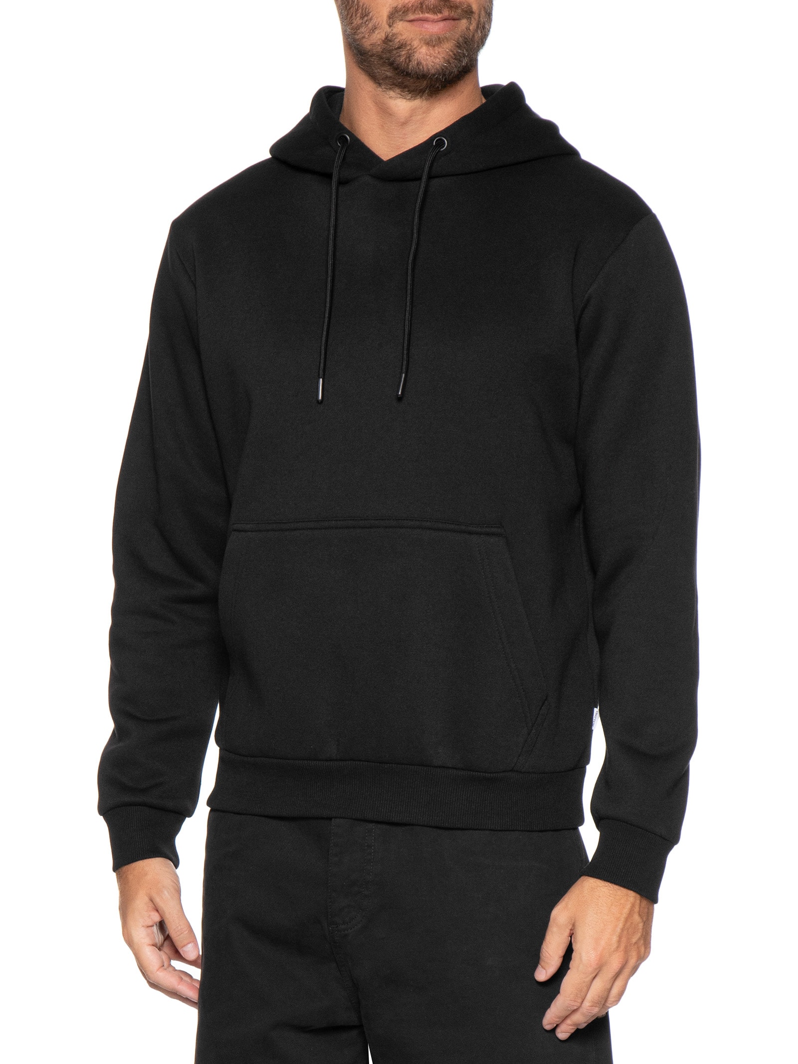 Casaco Masculino Moletom Básico Com Capuz Preto Jack & Jones