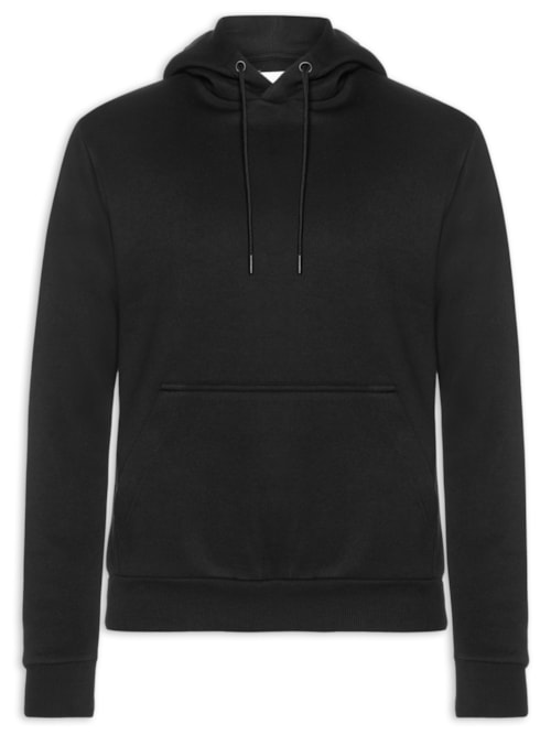 Casaco Masculino Moletom Básico Com Capuz – Preto