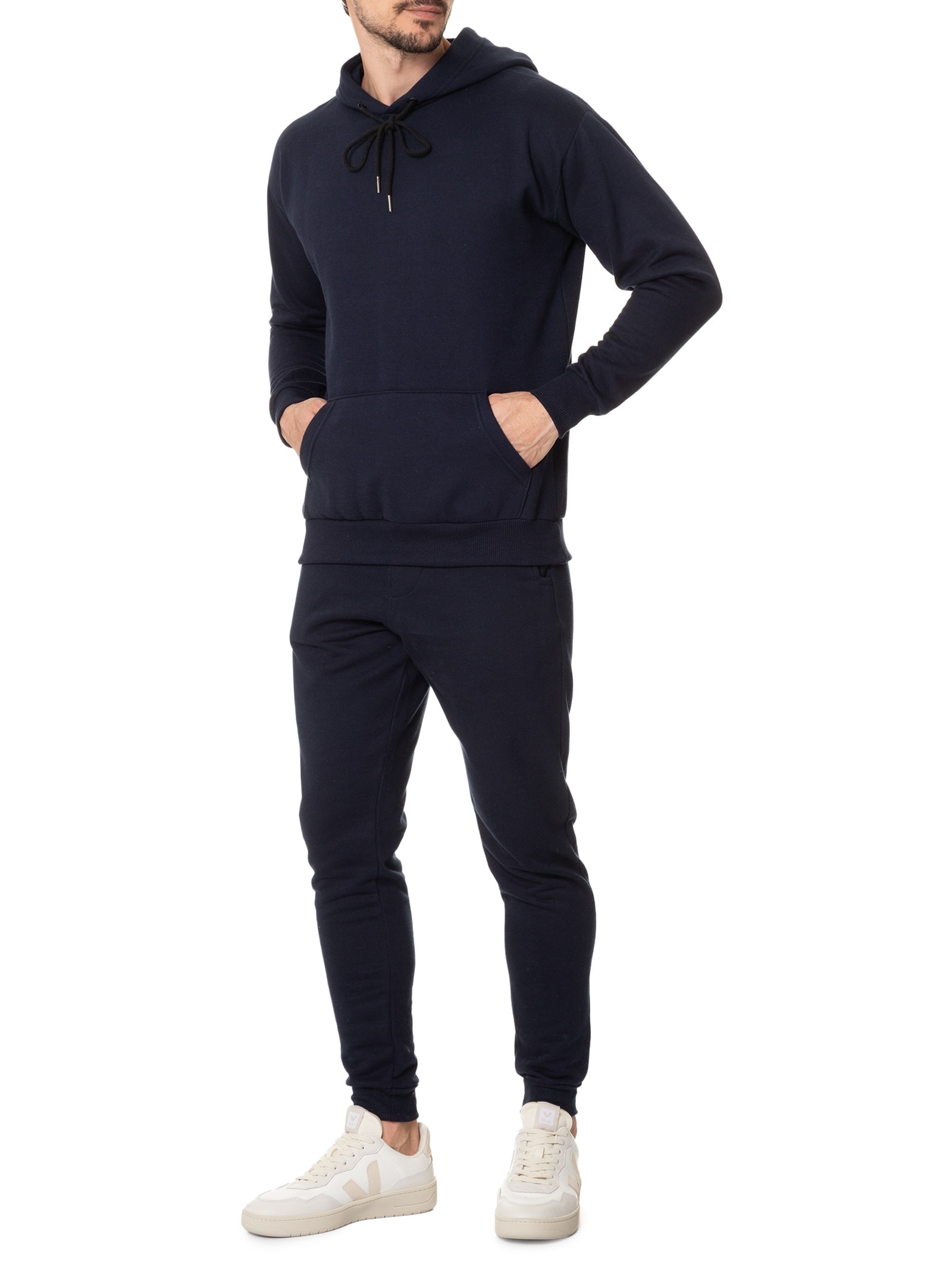 Casaco Masculino Moletom Com Capuz Azul  Basiq Men