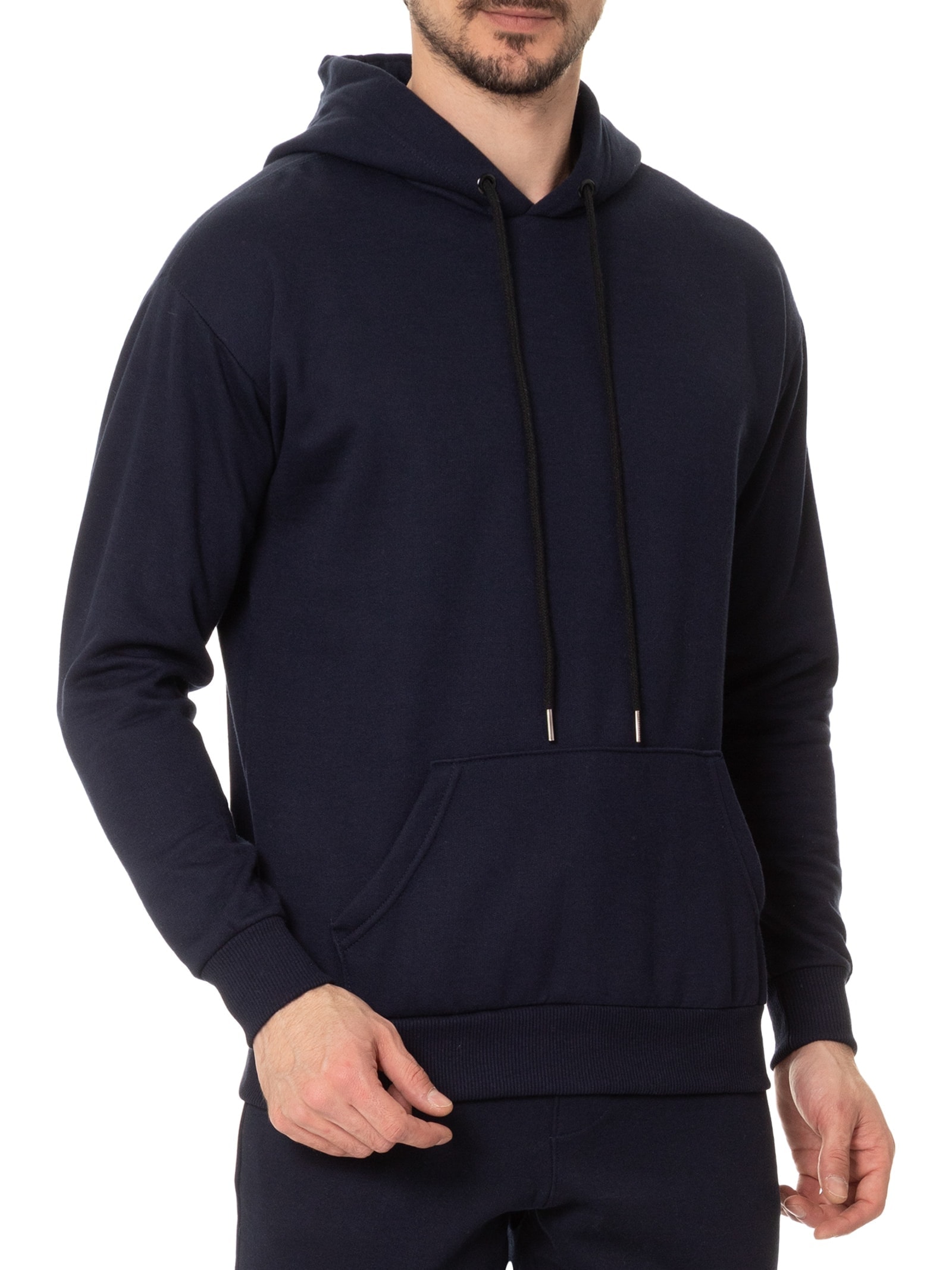 Casaco Masculino Moletom Com Capuz Azul  Basiq Men