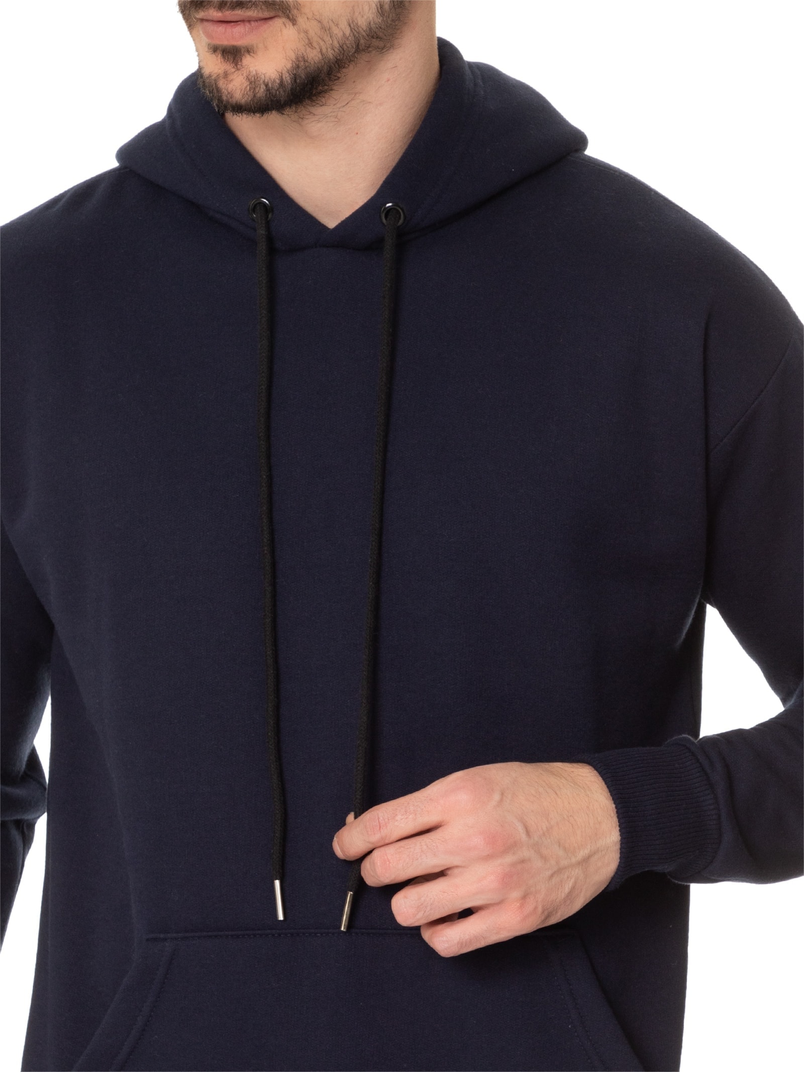 Casaco Masculino Moletom Com Capuz Azul  Basiq Men